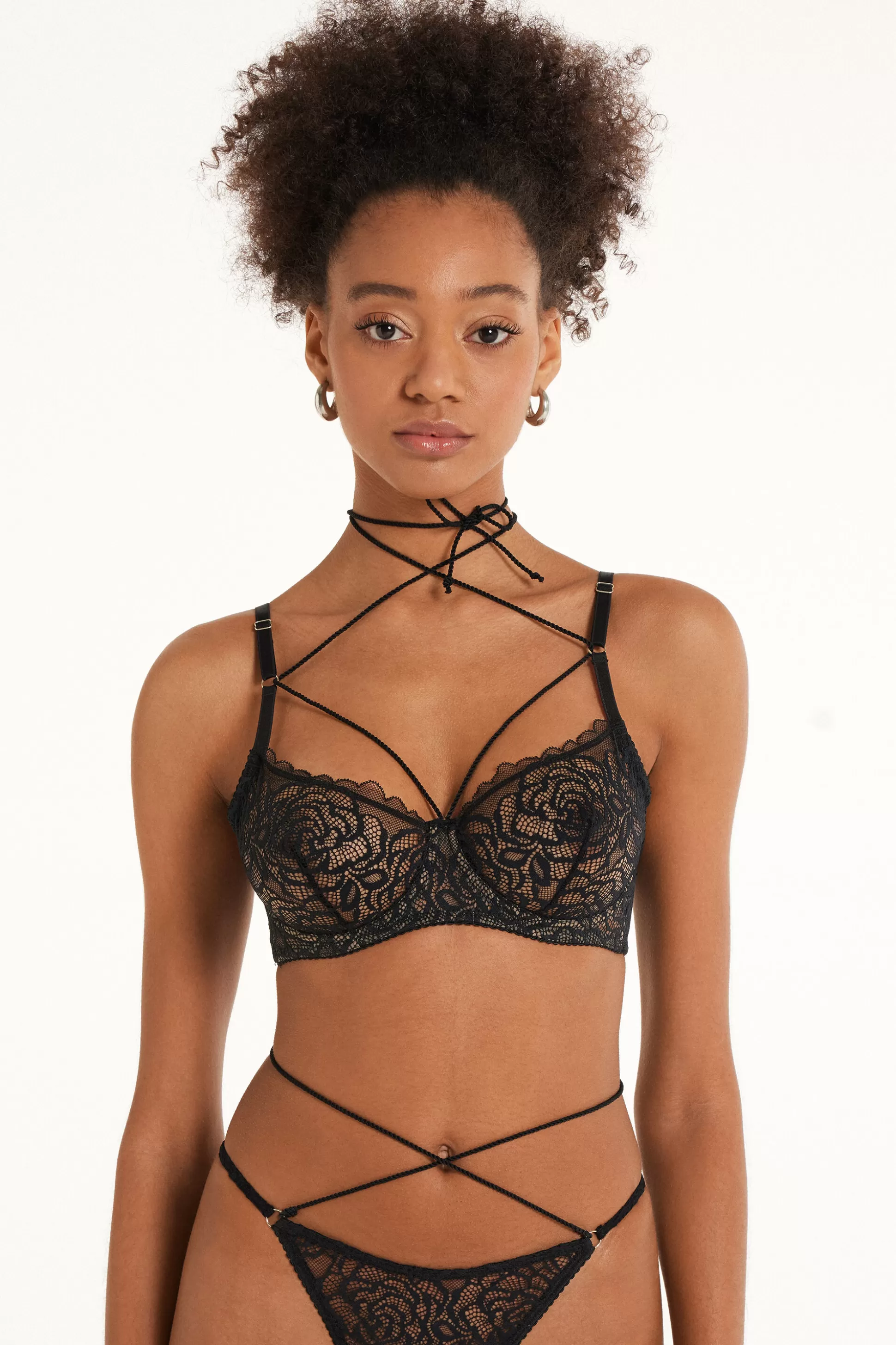 Tezenis After Midnight Lace Paris Balconette Bra - Balconette - Women | black New