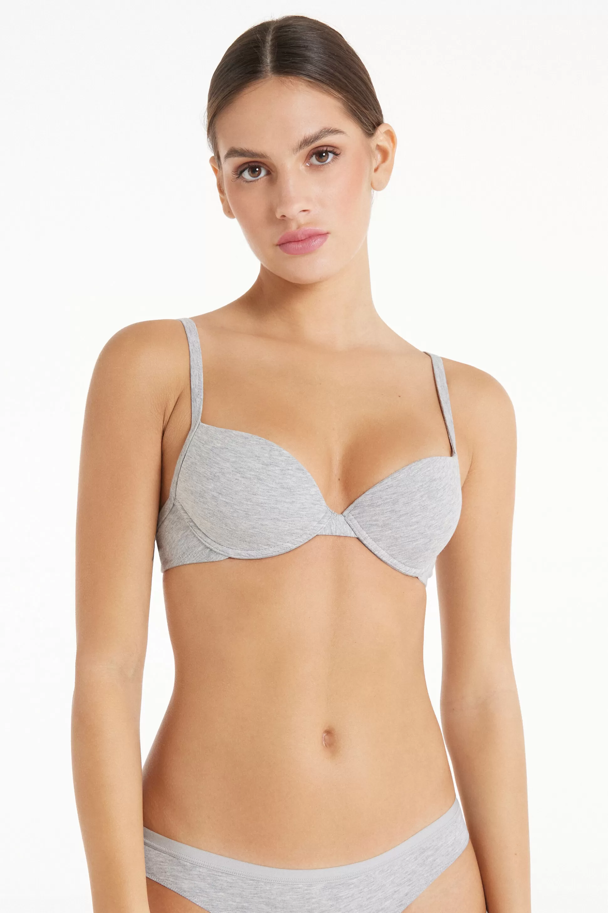 Tezenis Athens Push-Up Bra In Cotton - Push-up - Women | grey Shop