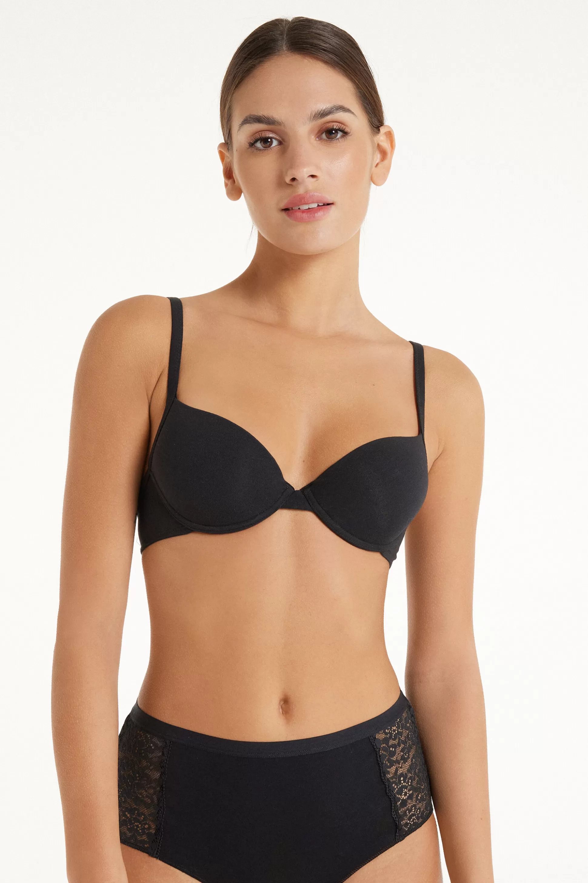 Tezenis Athens Push-Up Bra In Cotton - Push-up - Women | black Cheap