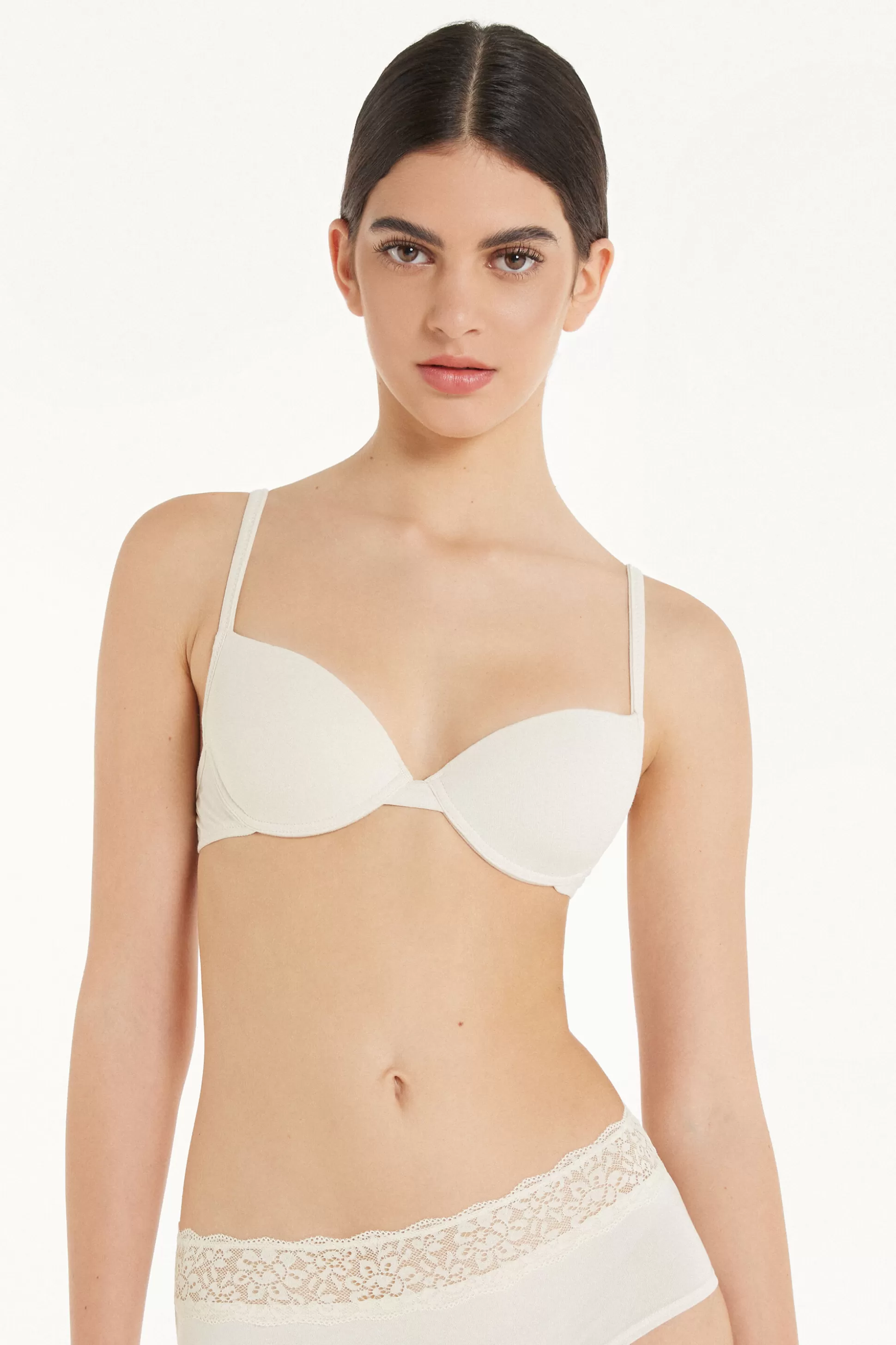 Tezenis Athens Push-Up Bra In Cotton - Push-up - Women | white (avorio) Cheap