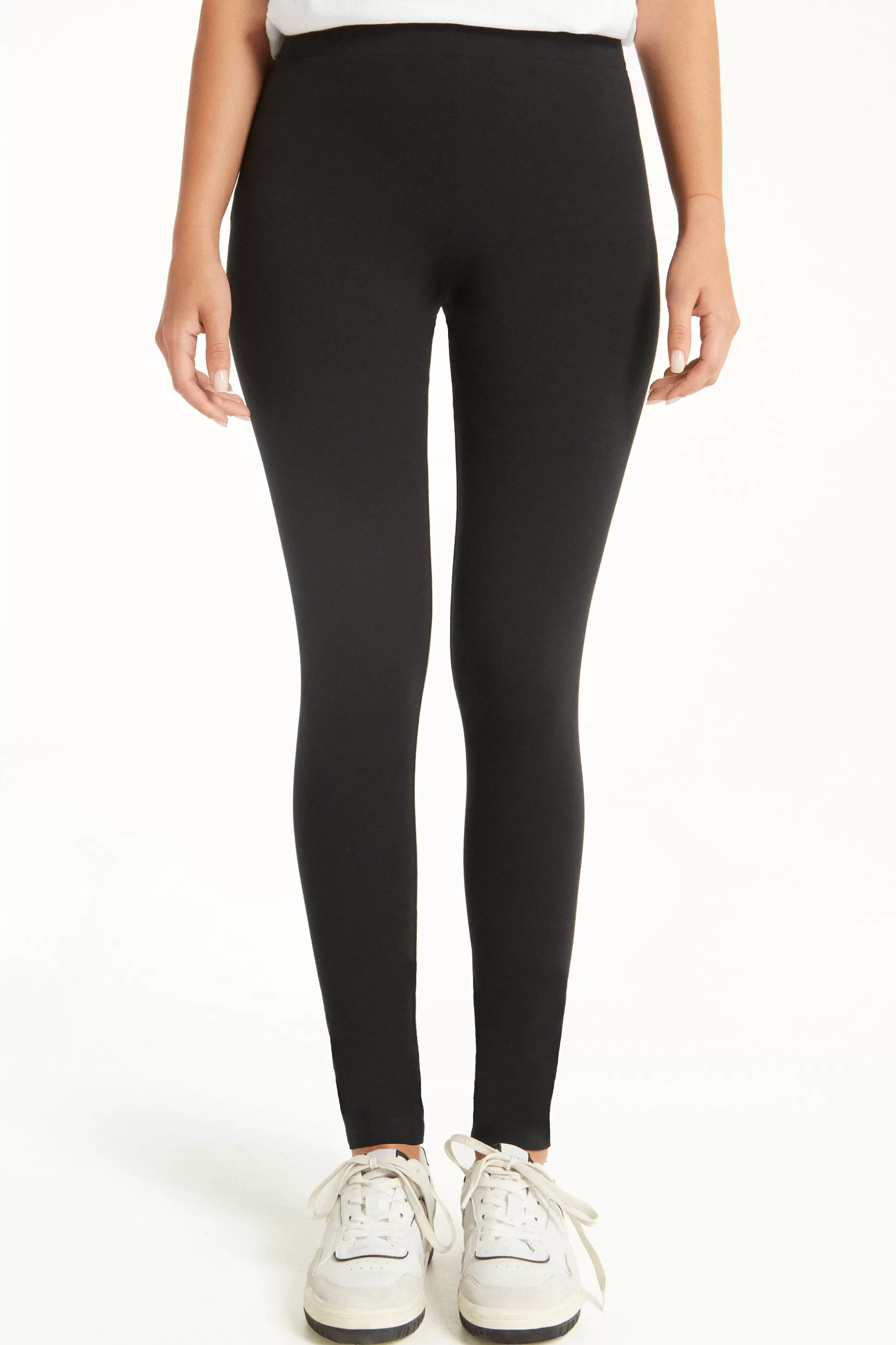 Tezenis Basic Cotton Leggings - Leggings - Women | black Store