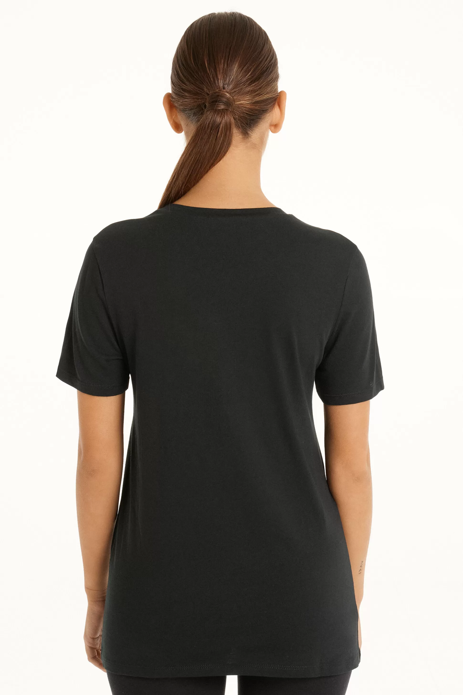 Tezenis Basic Jersey T-Shirt - Short-Sleeved Tops - Women | black Shop