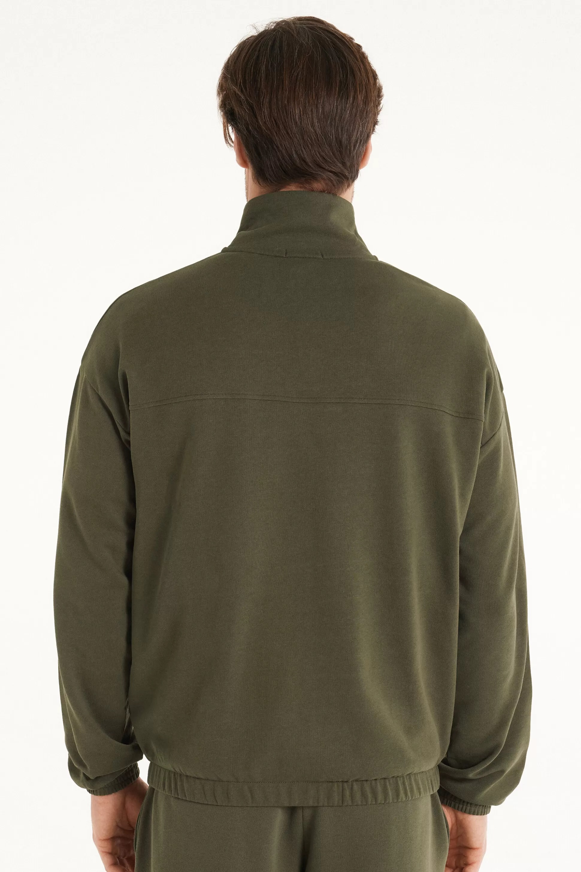 Tezenis Basic Long Sleeve Pocket Zip Sweatshirt - Sweatshirts - Men | green Outlet