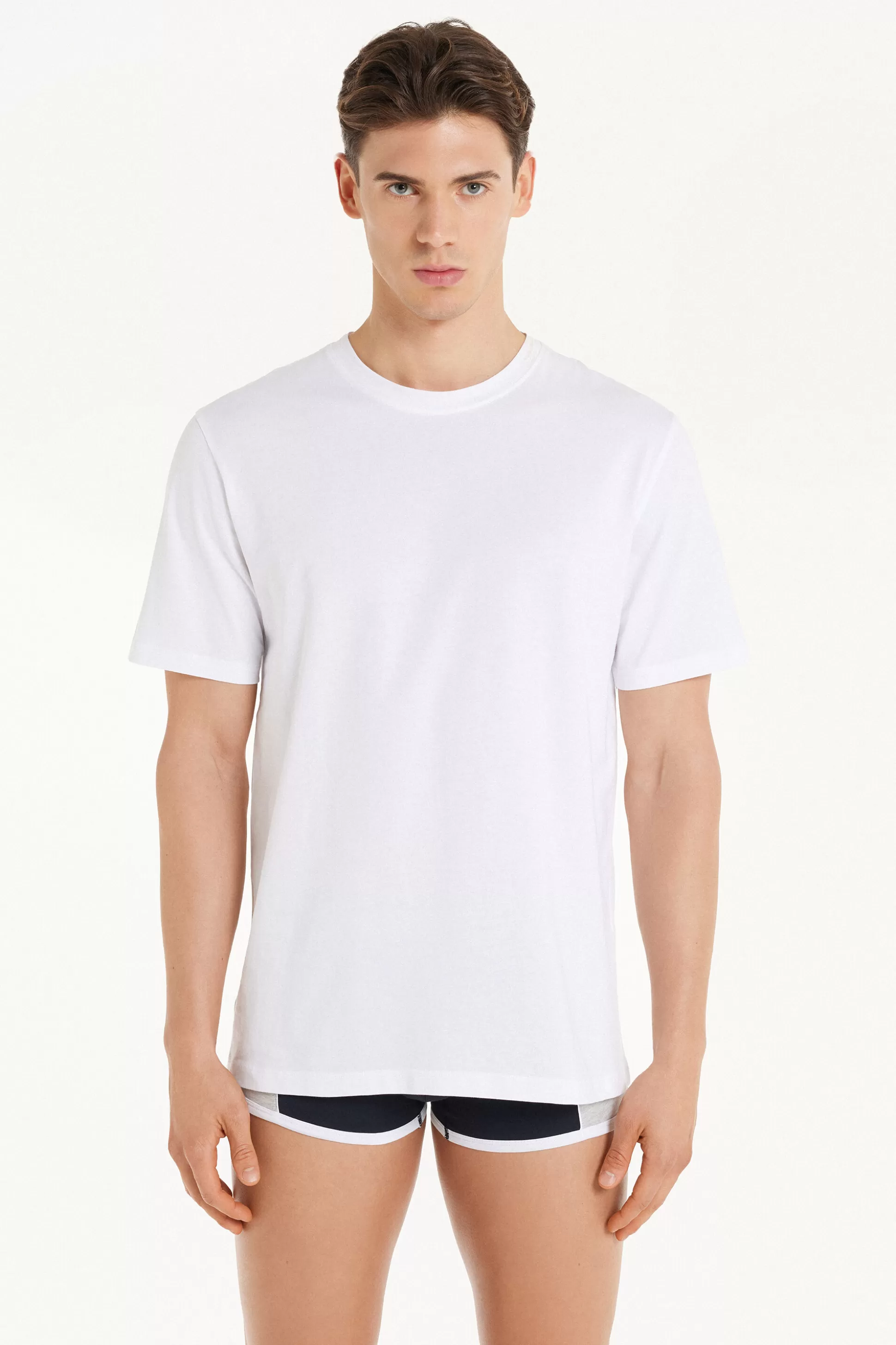 Tezenis Basic Loose Fitting Cotton T-shirt - T-Shirts - Men | white Sale