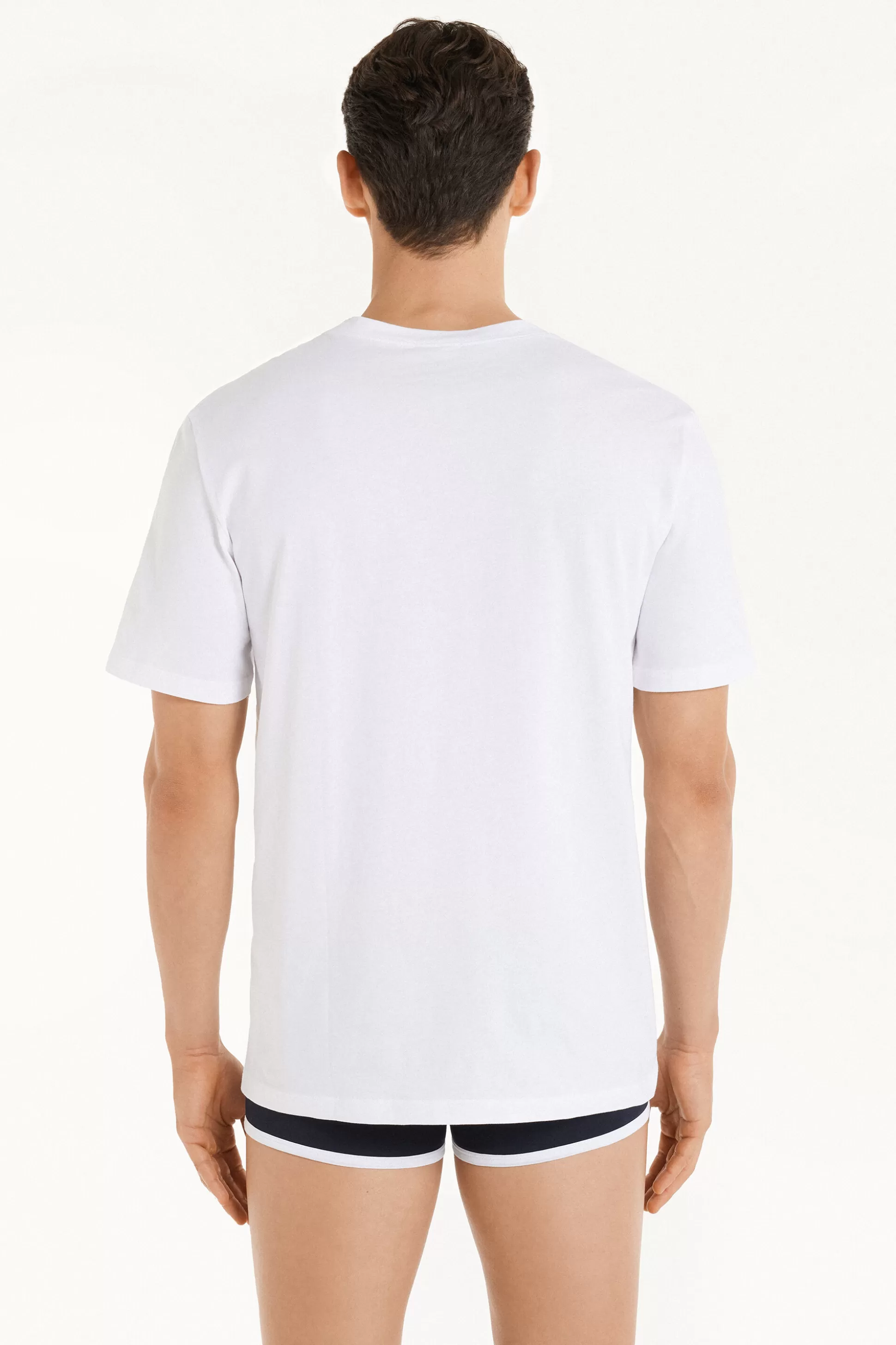 Tezenis Basic Loose Fitting Cotton T-shirt - T-Shirts - Men | white Sale