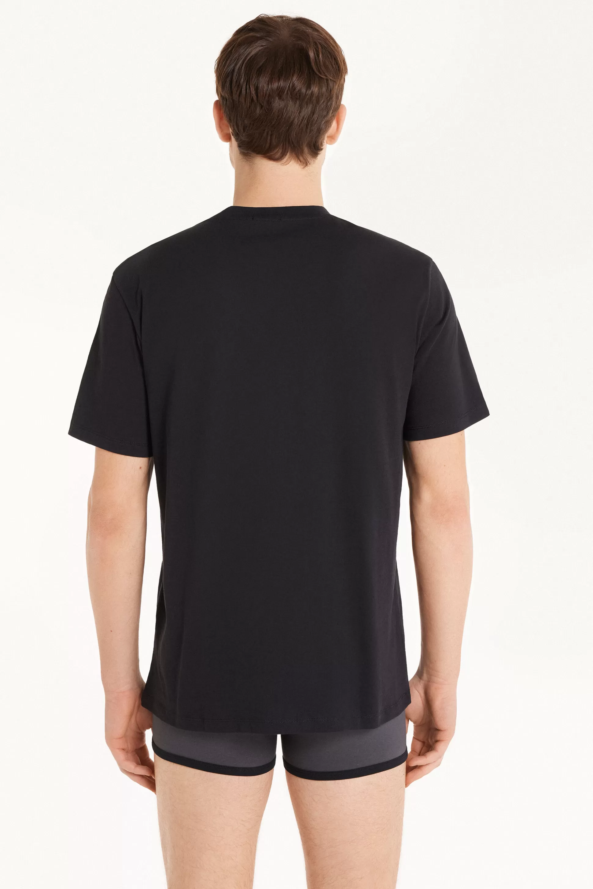 Tezenis Basic Loose Fitting Cotton T-shirt - T-Shirts - Men | black Best Sale