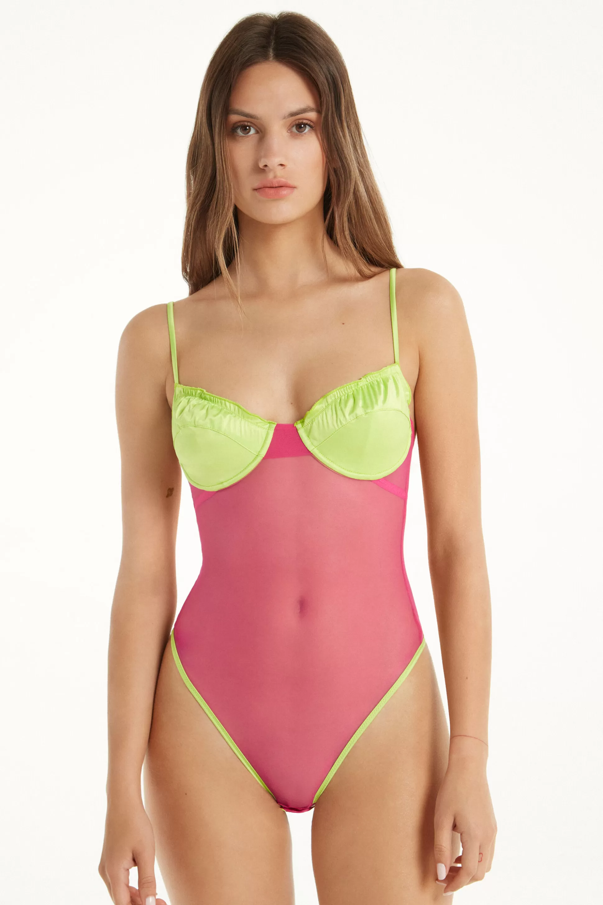 Tezenis Colorful Tulle Balconette Bodysuit - Underwear Bodysuits - Women | green Store