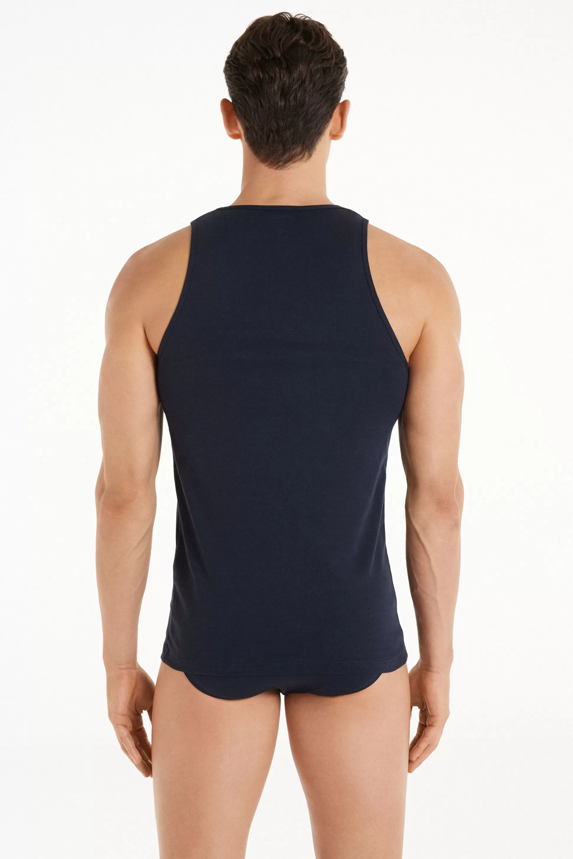 Tezenis Cotton Jersey Undershirt - Tank Top Undershirts - Men | blue New