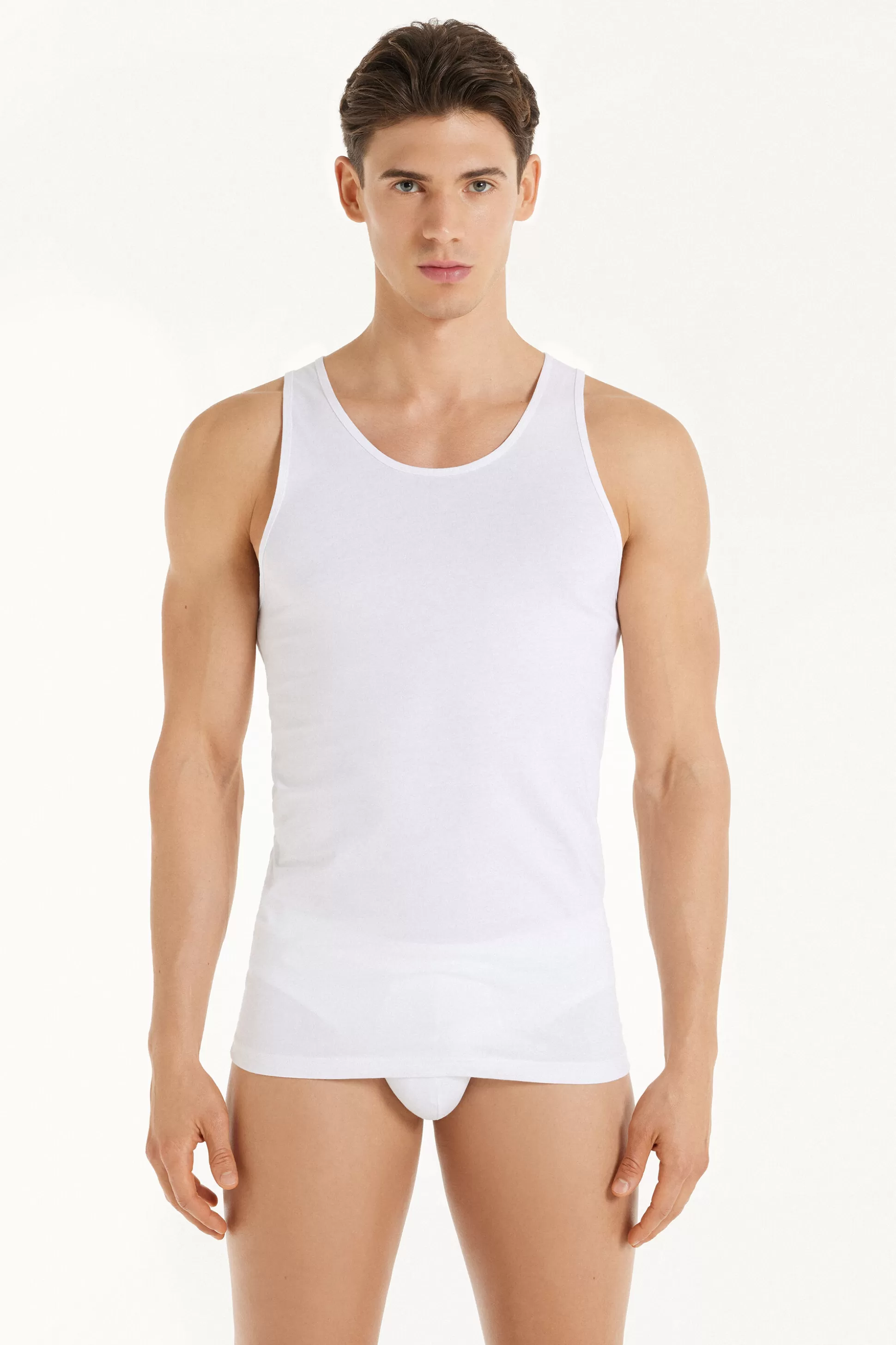 Tezenis Cotton Jersey Undershirt - Tank Top Undershirts - Men | white Online