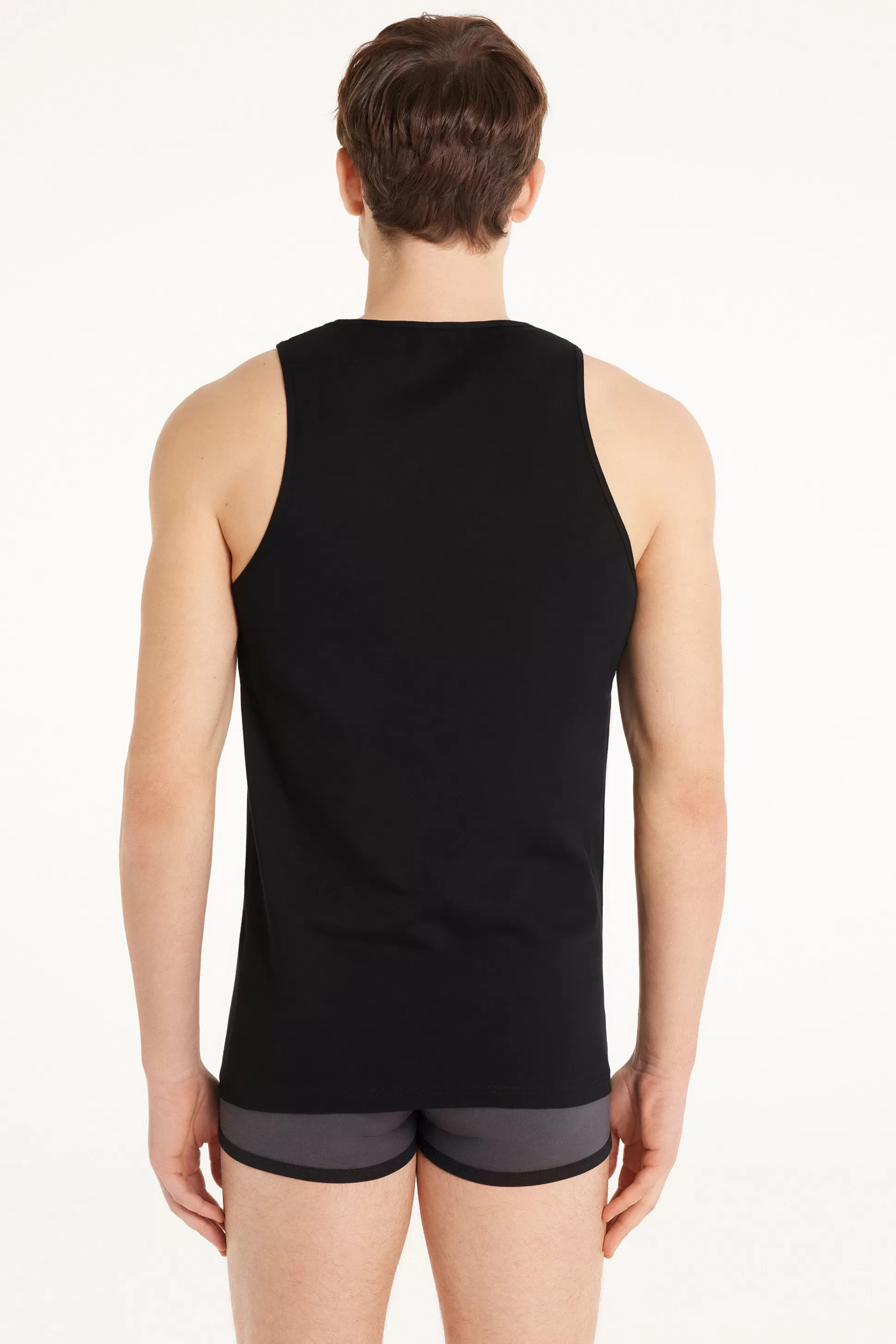 Tezenis Cotton Jersey Undershirt - Tank Top Undershirts - Men | black Outlet