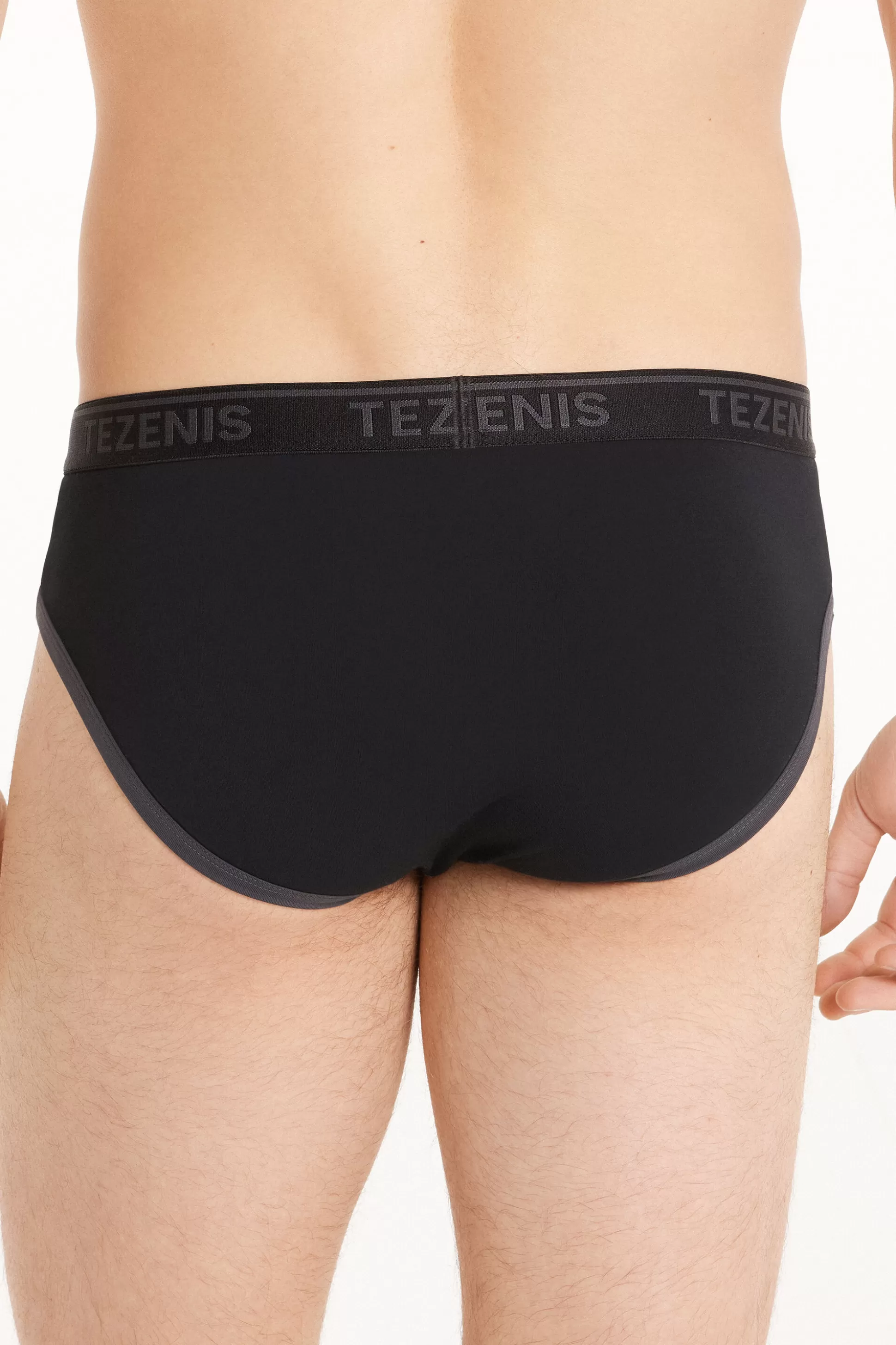 Tezenis Cotton Logo Briefs With Contrasting Edging - Briefs - Men | black Store