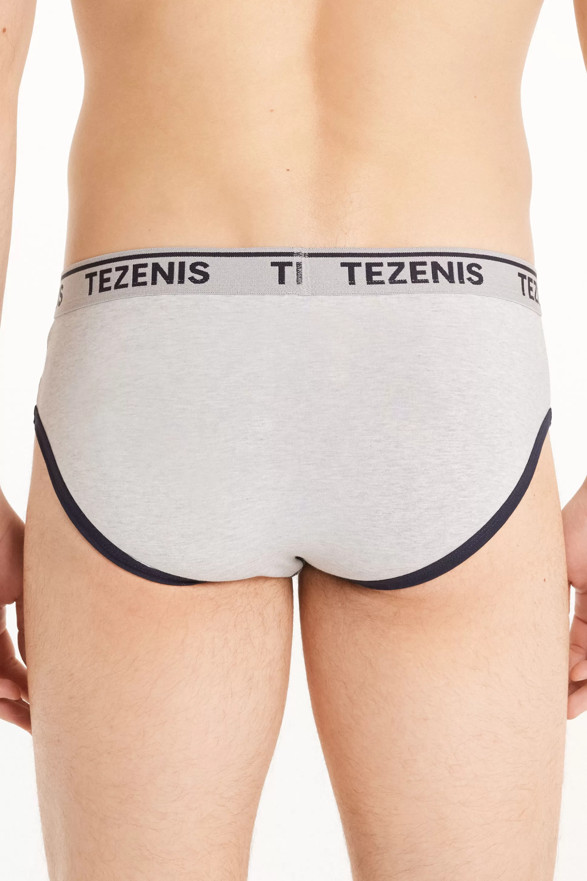 Tezenis Cotton Logo Briefs With Contrasting Edging - Briefs - Men | blue Best Sale