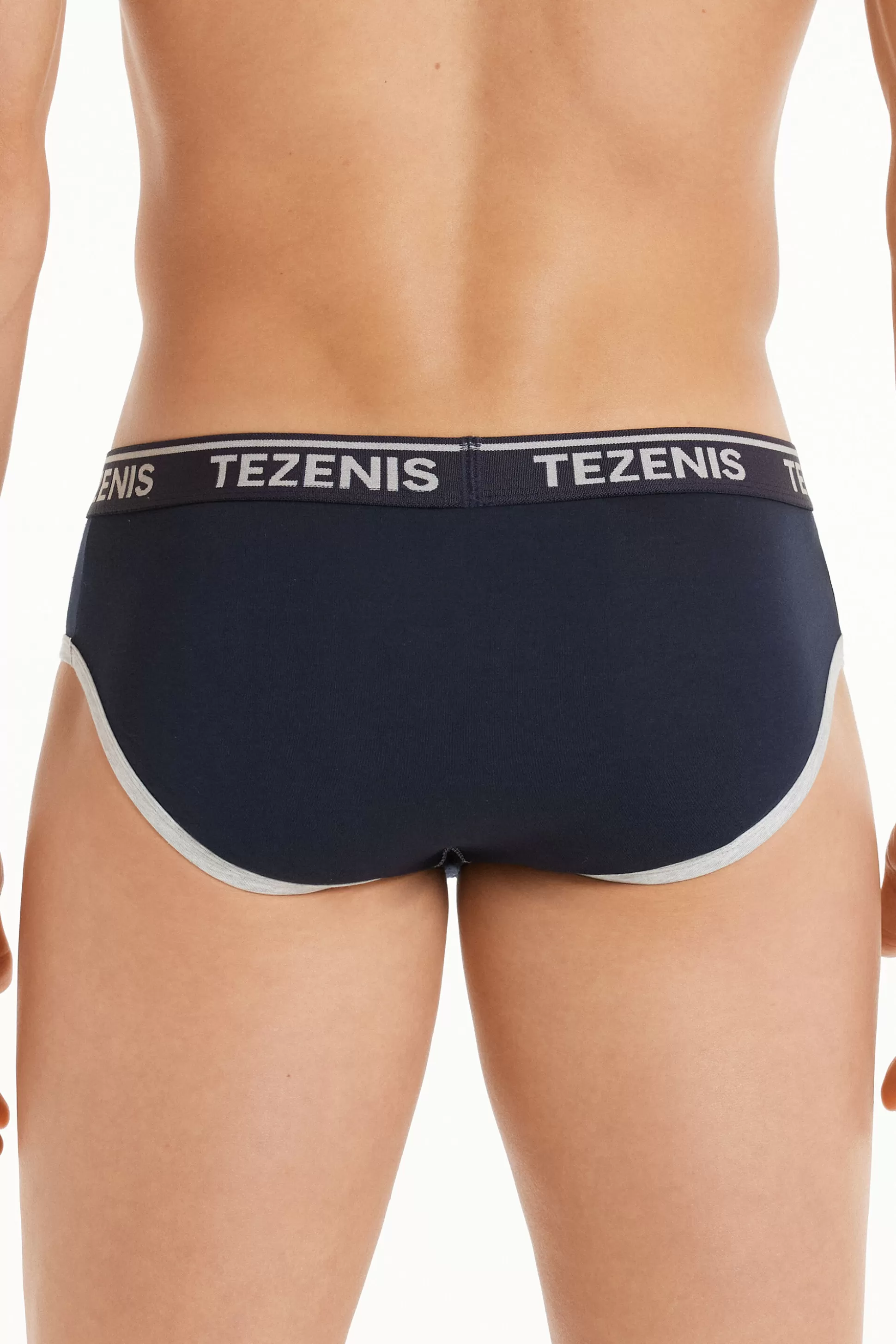 Tezenis Cotton Logo Briefs With Contrasting Edging - Briefs - Men | blue Fashion