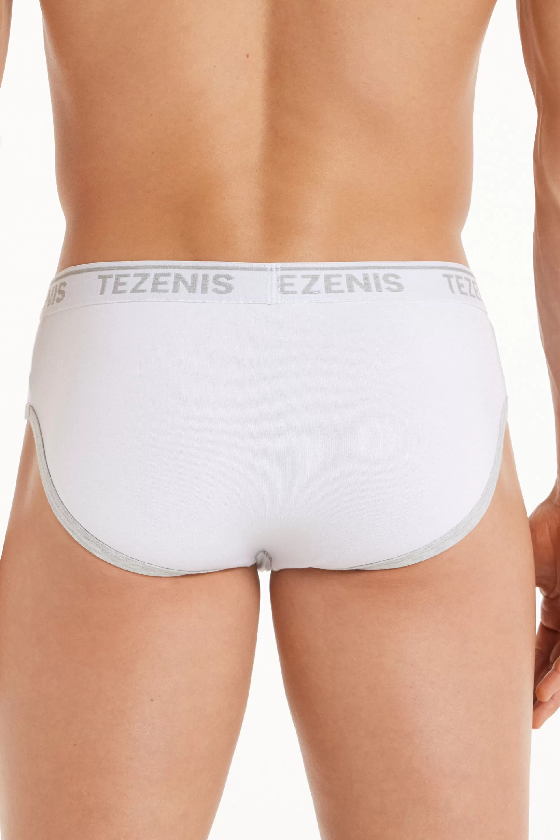 Tezenis Cotton Logo Briefs With Contrasting Edging - Briefs - Men | white Store