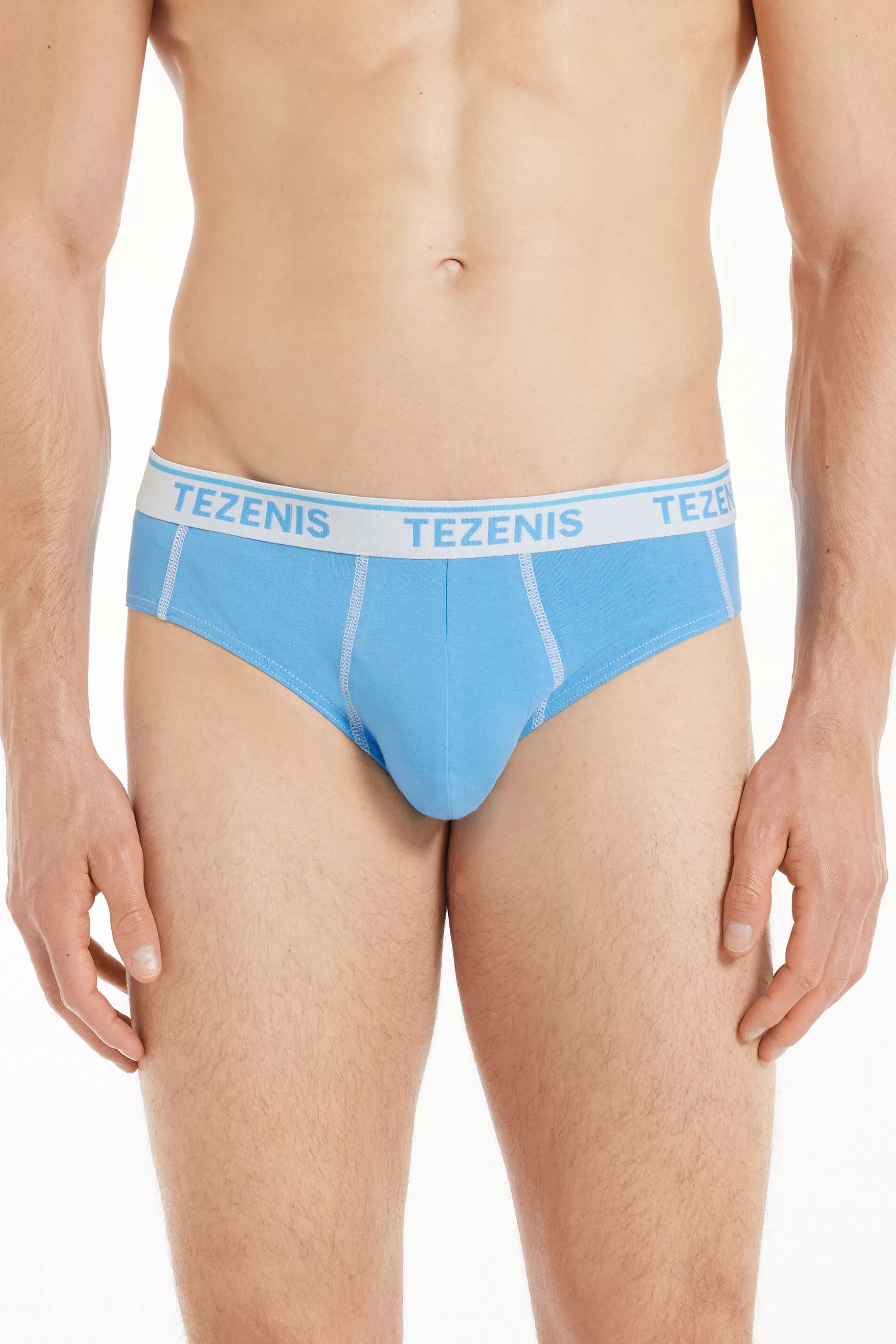 Tezenis Cotton Logo Briefs With Contrasting Trim - Briefs - Men | blue Sale