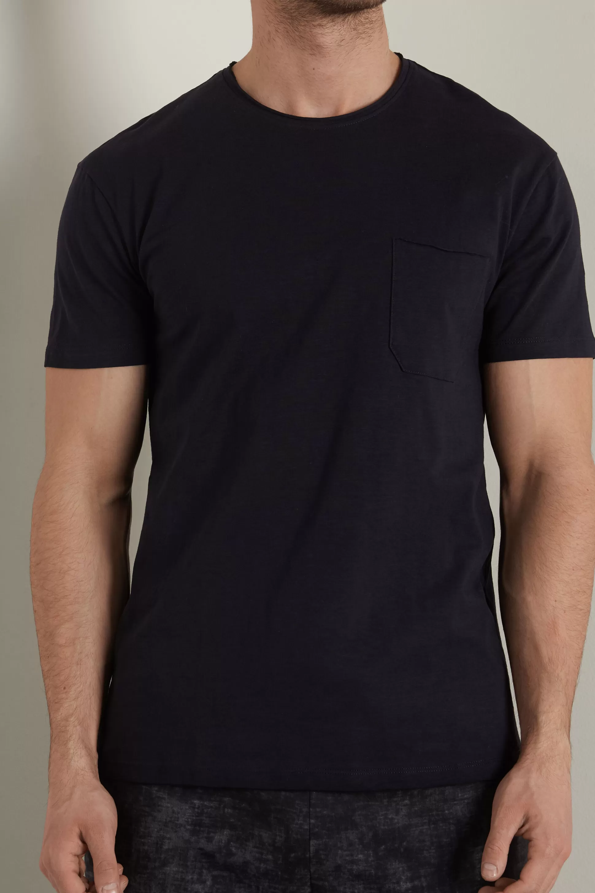 Tezenis Cotton T-Shirt With Breast Pocket - T-Shirts - Men | blue Best