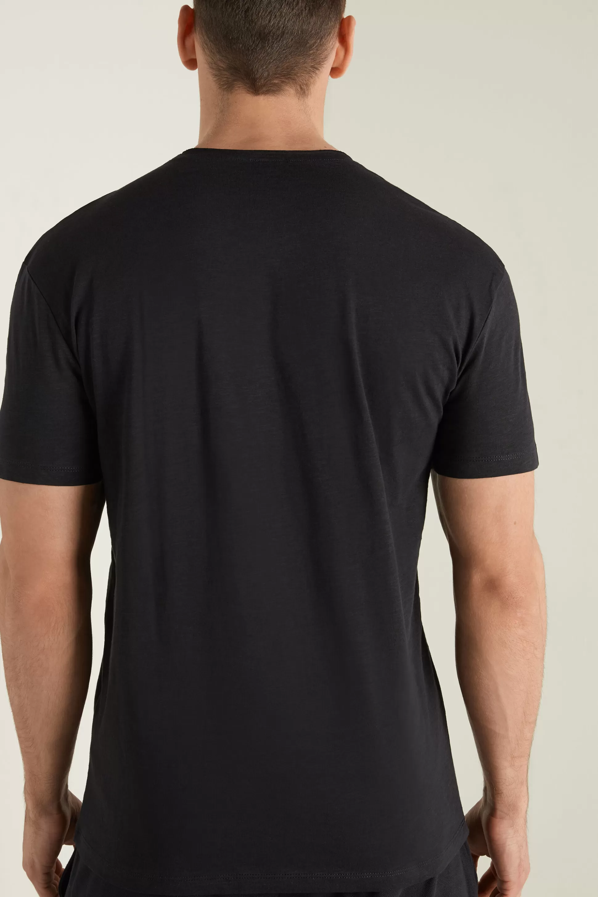 Tezenis Cotton T-Shirt With Breast Pocket - T-Shirts - Men | black New