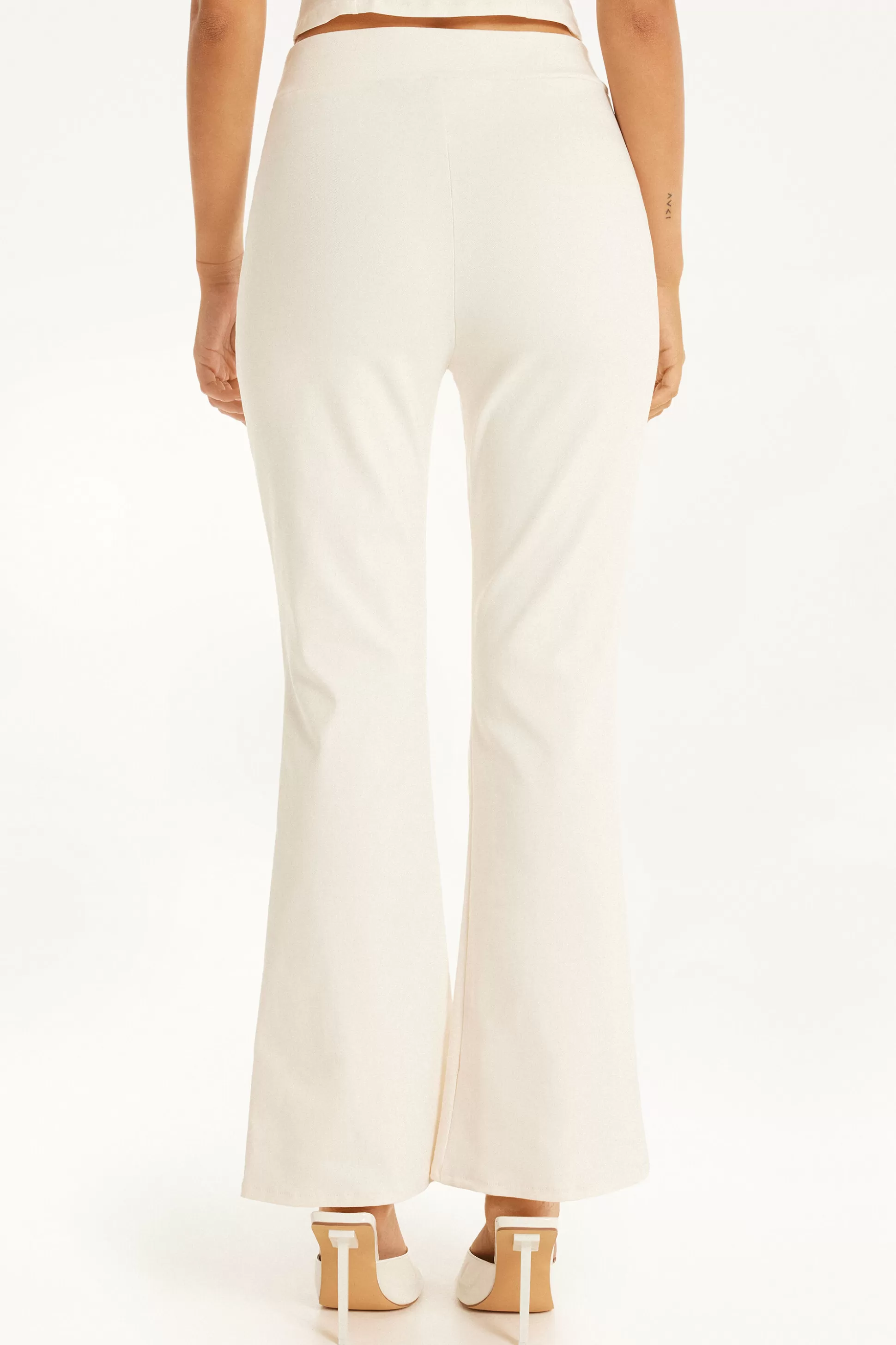 Tezenis Flare-Cut Stretch Fabric Capri Pants - Pants - Women | white Cheap