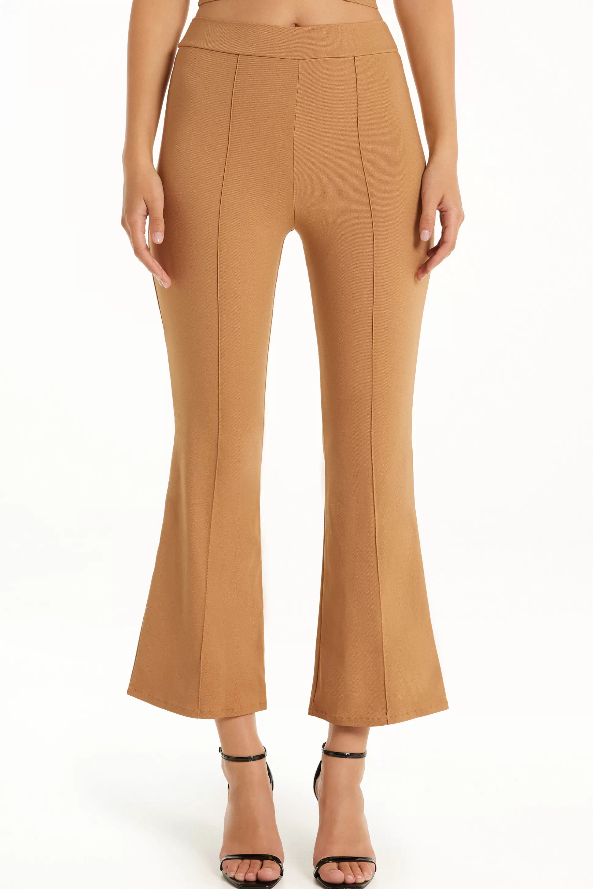 Tezenis Flare-Cut Stretch Fabric Capri Pants - Pants - Women | nude Store