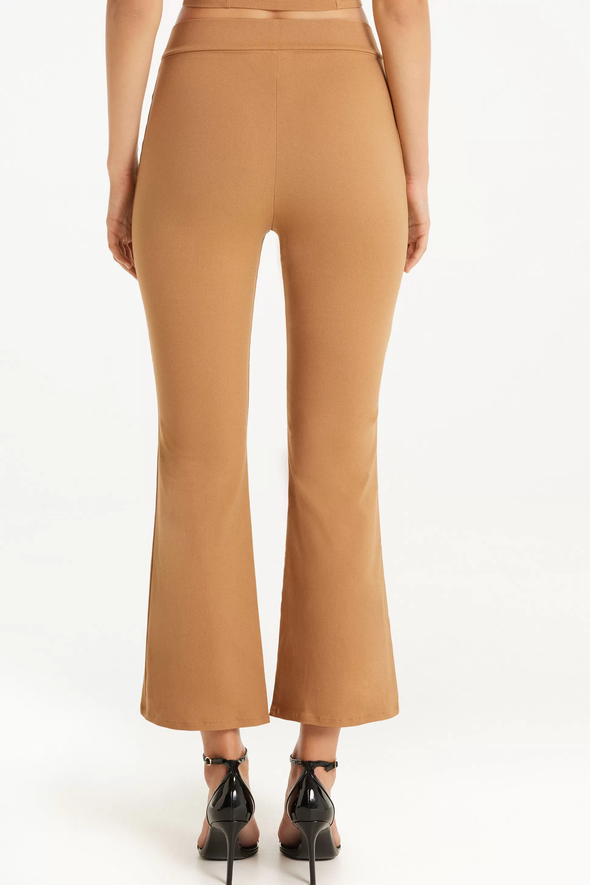 Tezenis Flare-Cut Stretch Fabric Capri Pants - Pants - Women | nude Store