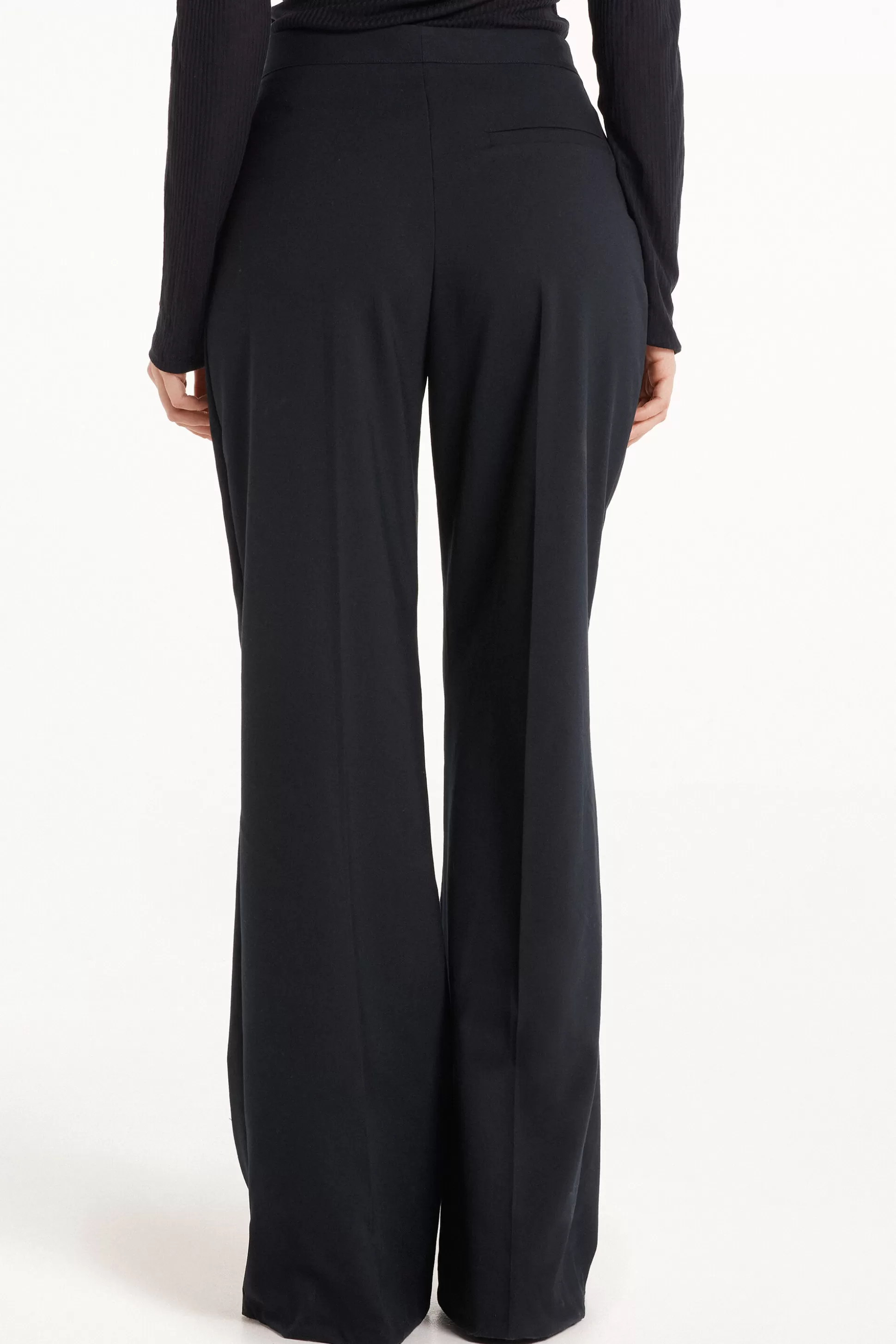 Tezenis Flared Canvas Pants - Pants - Women | black New