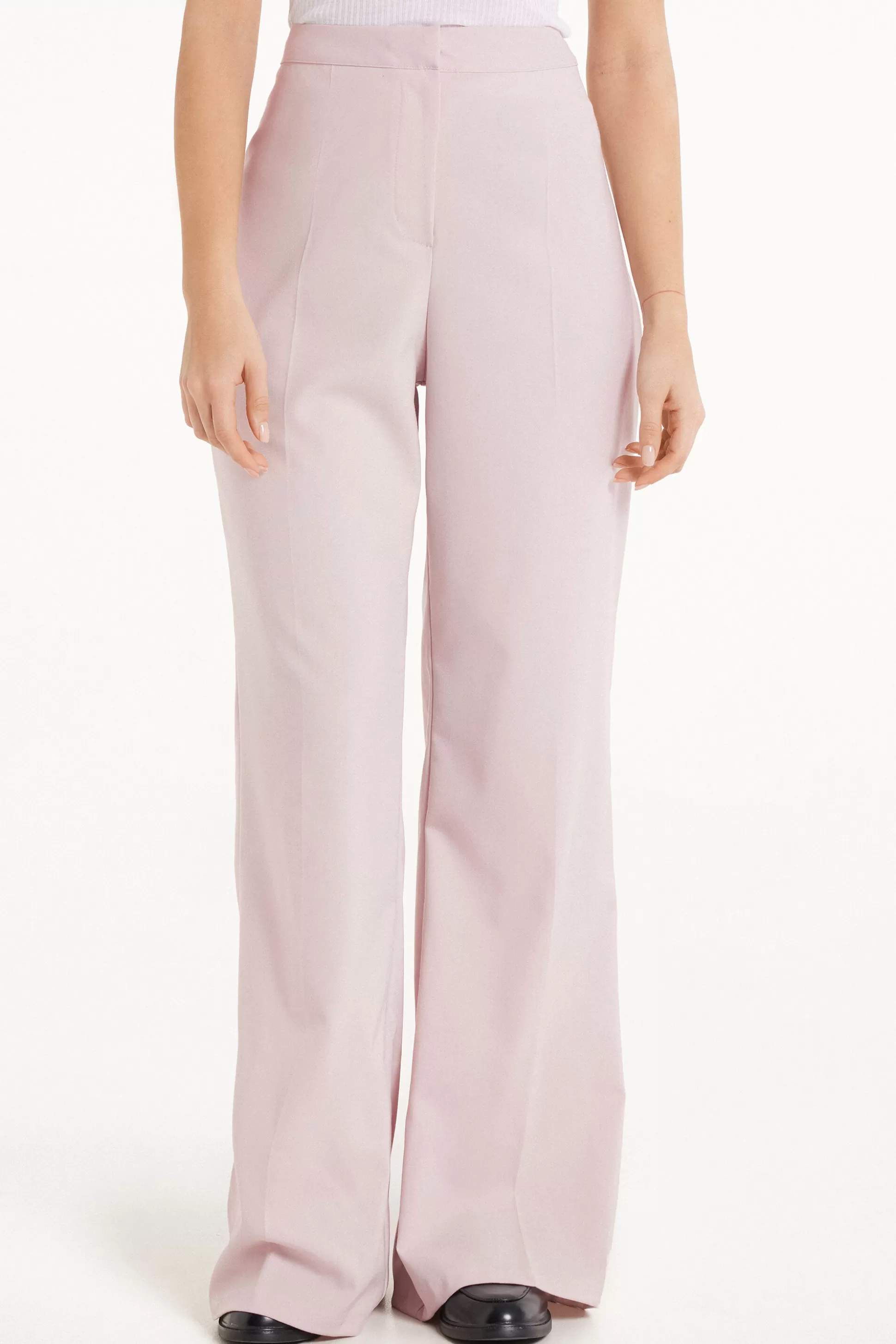 Tezenis Flared Canvas Pants - Pants - Women | pale pink Outlet