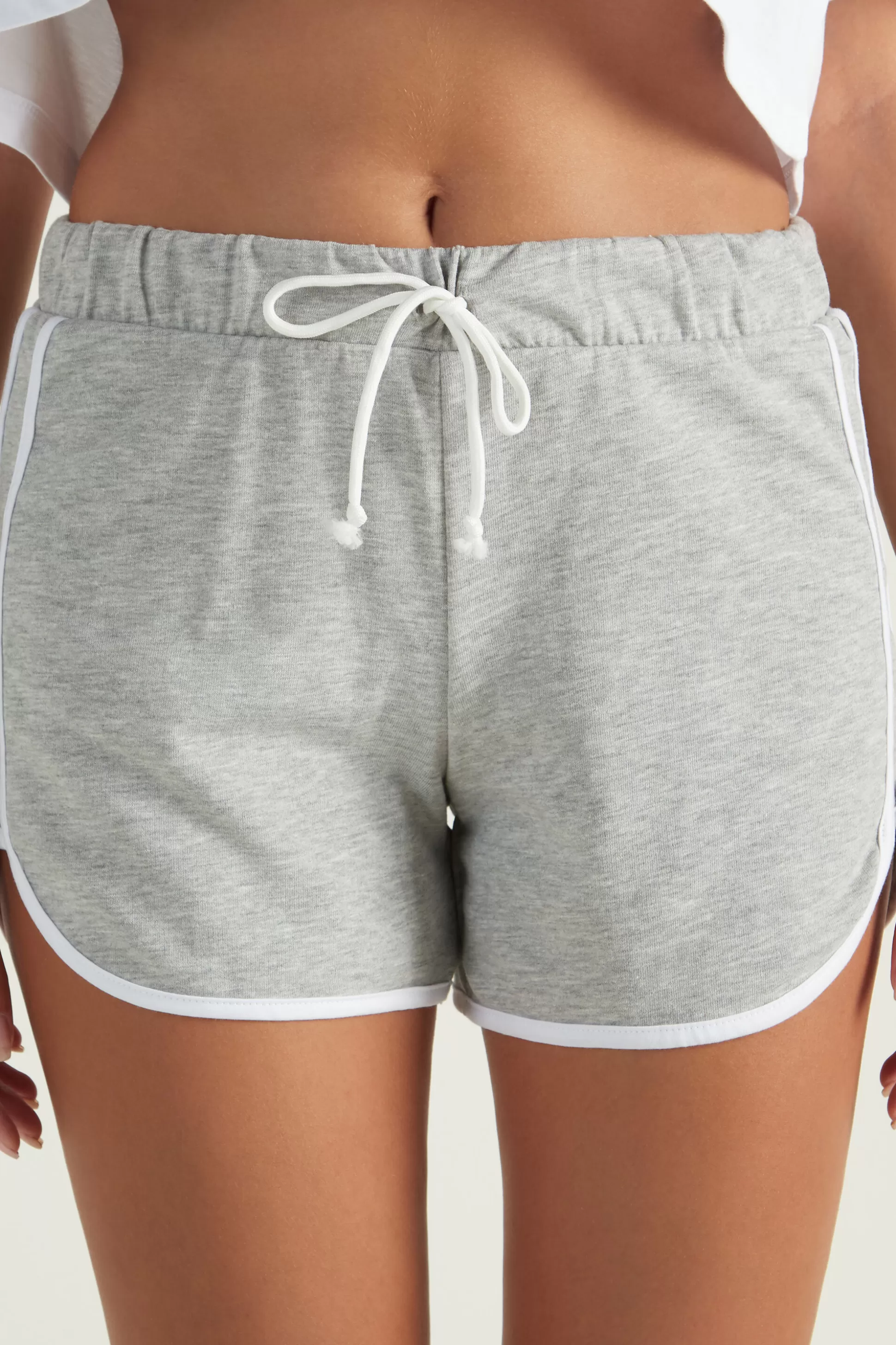 Tezenis Fleece Piping Shorts - Shorts - Women | pale grey Outlet