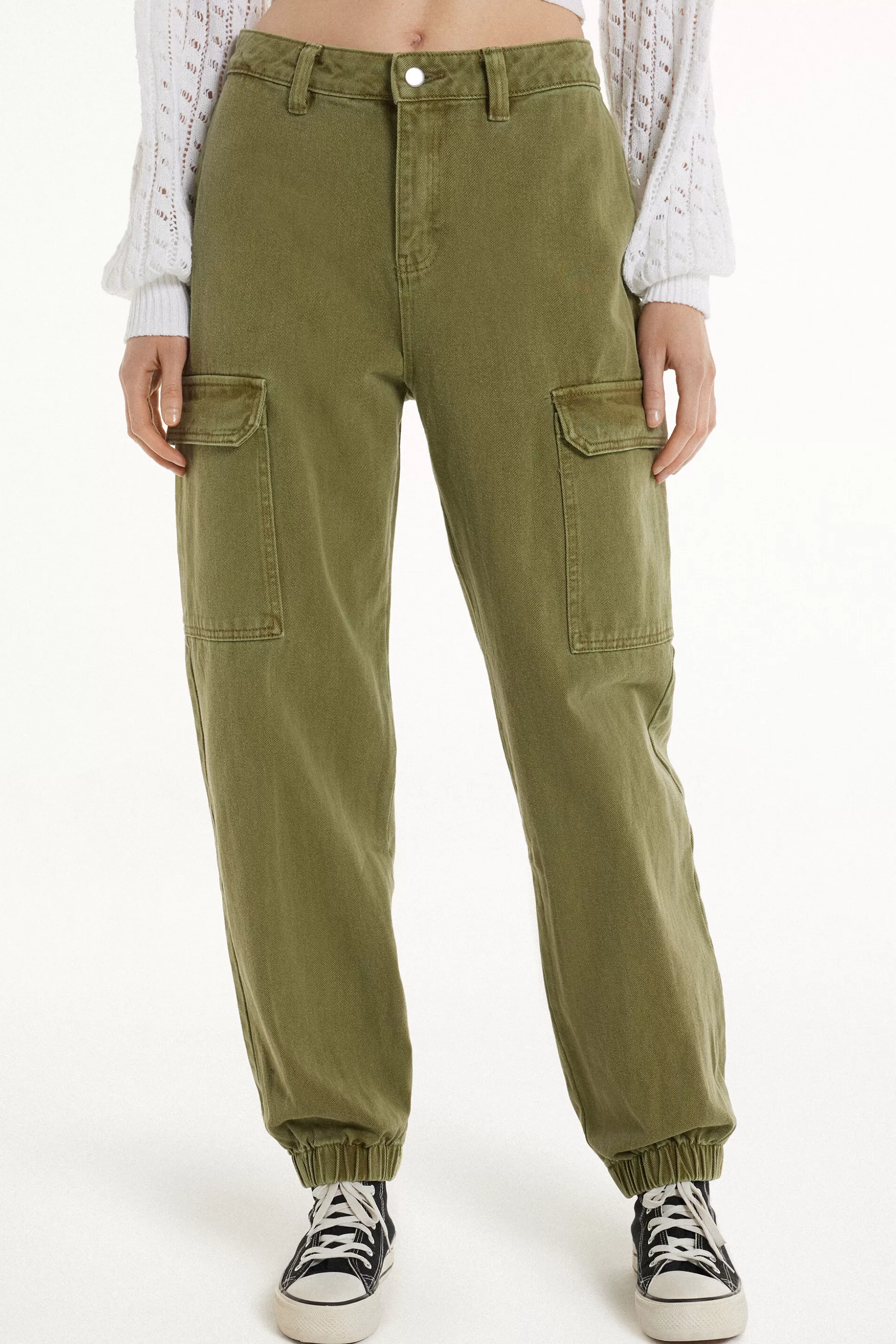 Tezenis Full Length Cargo Jeans - Pants - Women | green Hot