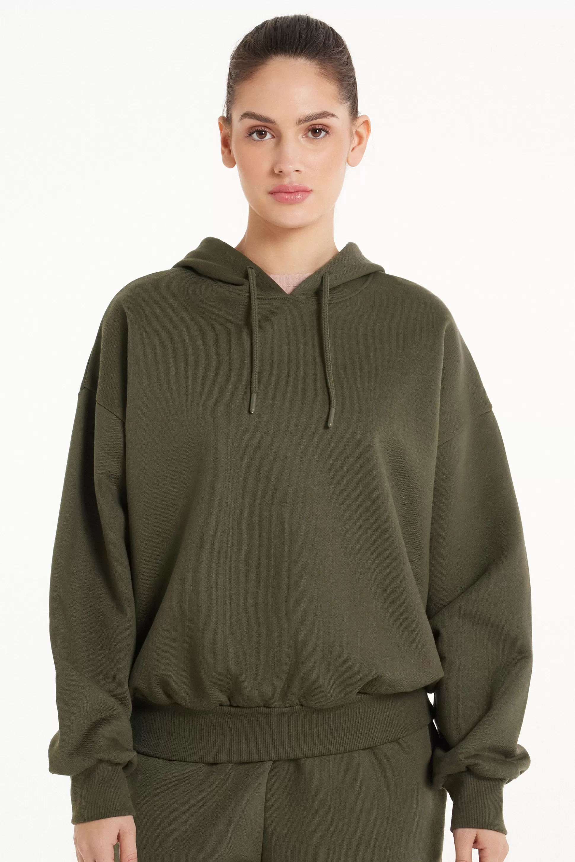 Tezenis Heavy Long-Sleeved Hoodie - Tracksuits - Women | green Discount