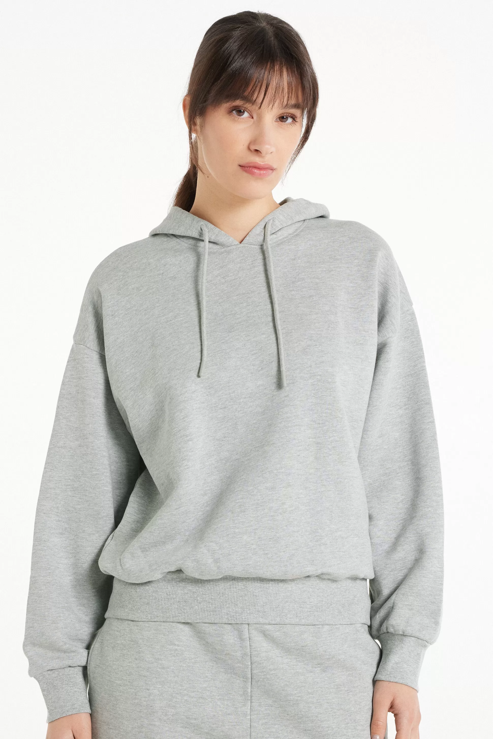 Tezenis Heavy Long-Sleeved Hoodie - Tracksuits - Women | grey Fashion