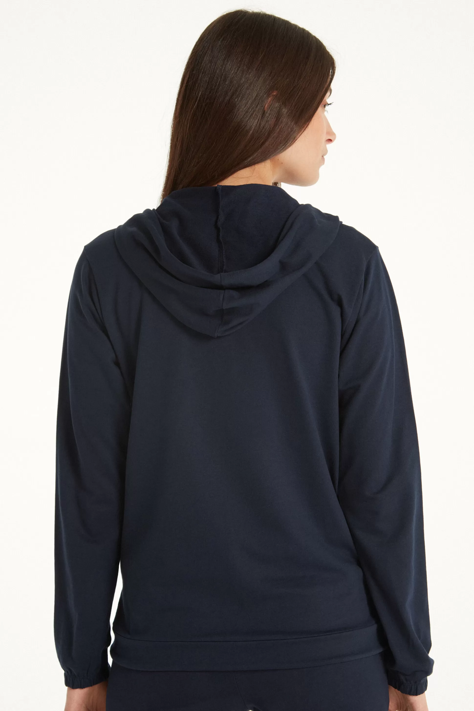 Tezenis Hoodie Sweatshirt With Zipper And Drawstring - Tracksuits - Women | blue Cheap