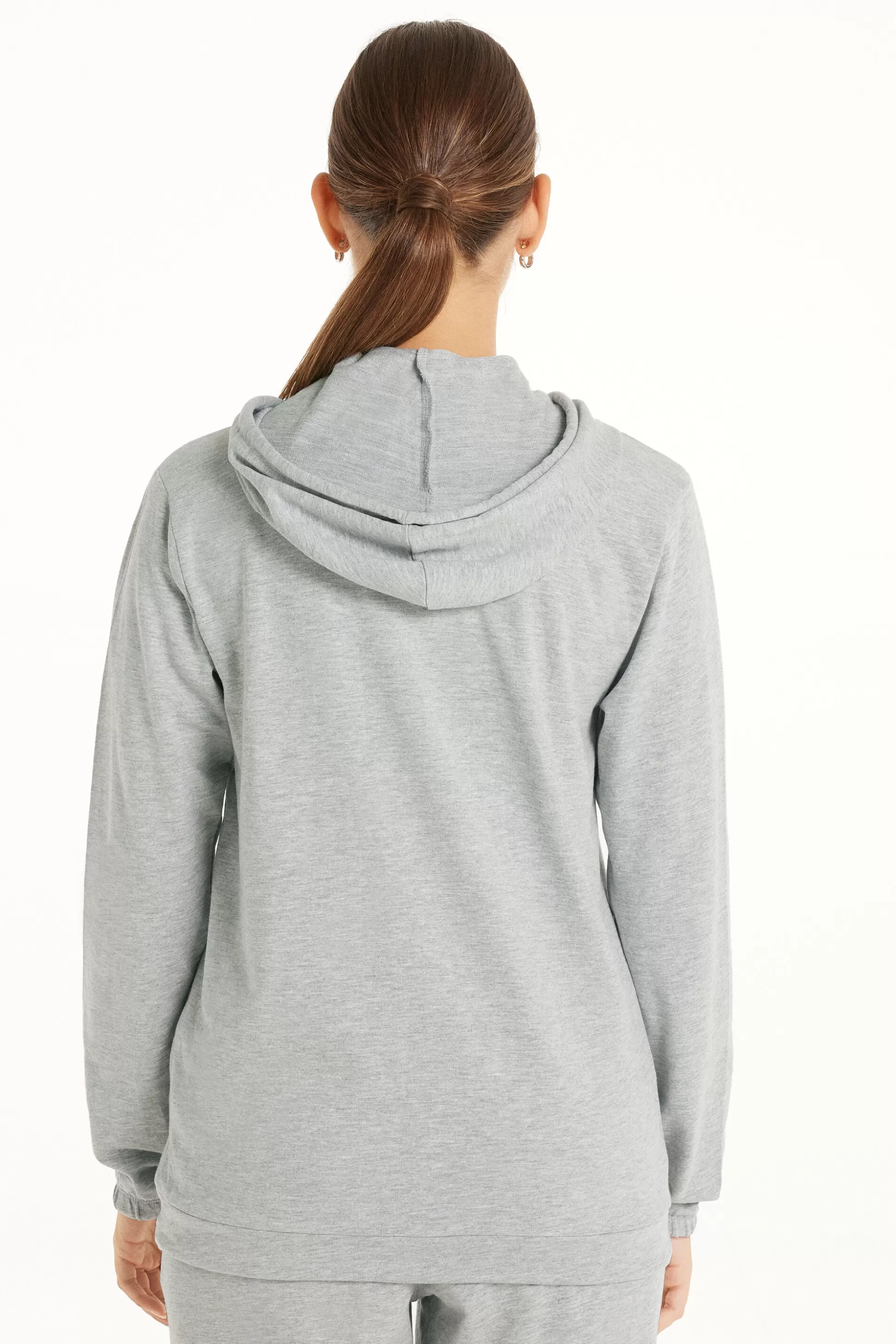 Tezenis Hoodie Sweatshirt With Zipper And Drawstring - Tracksuits - Women | grey Shop