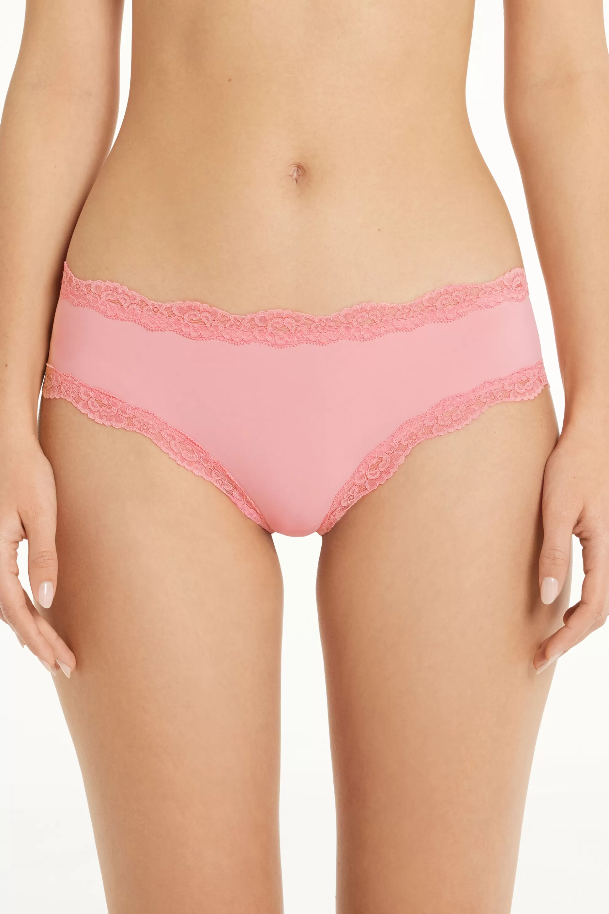 Tezenis Lace And Microfiber Cheeky Hipster - French Cut - Women | pale pink Sale