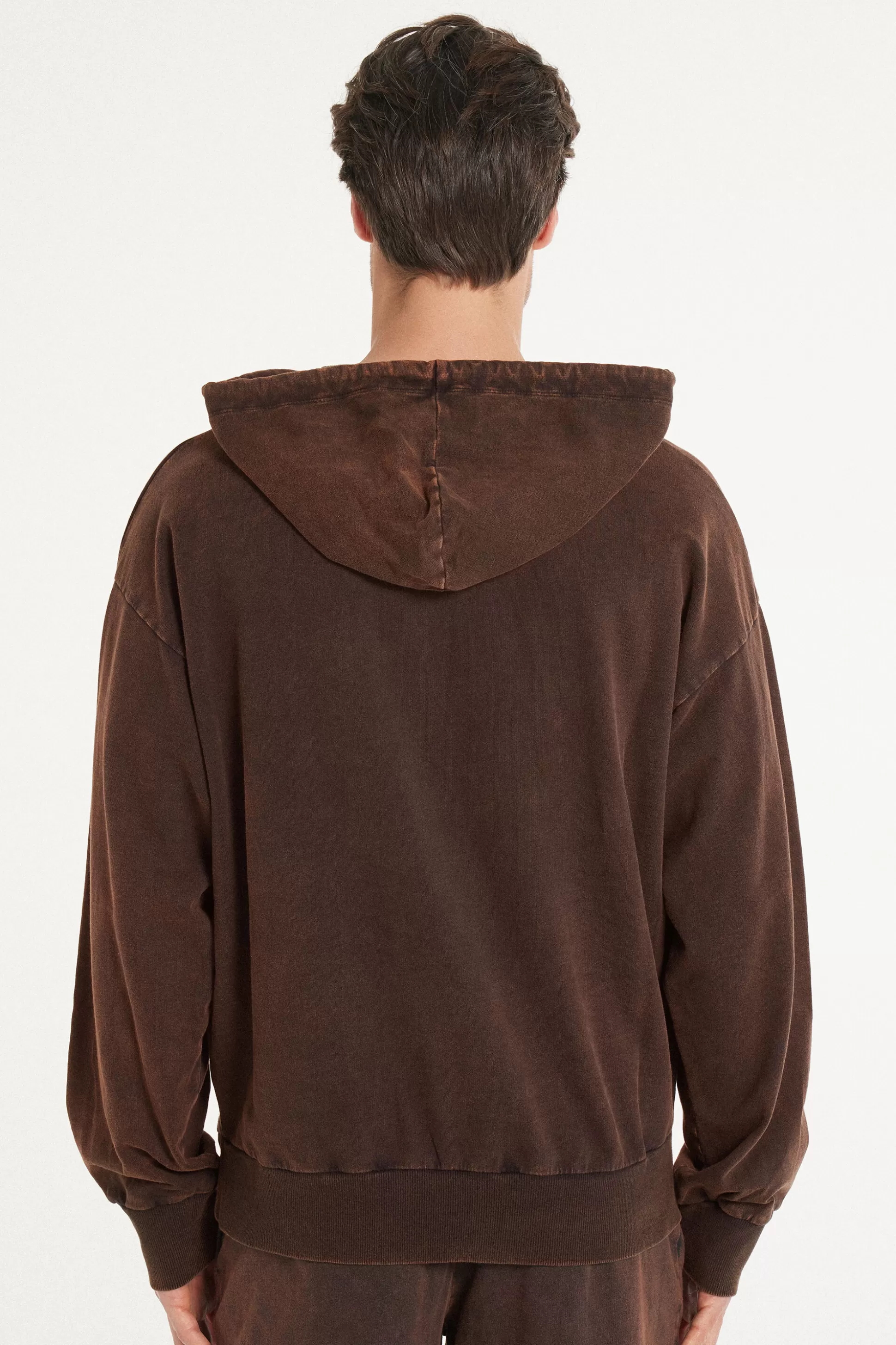 Tezenis Long Sleeve Washed Hoodie - Sweatshirts - Men | brown Best Sale