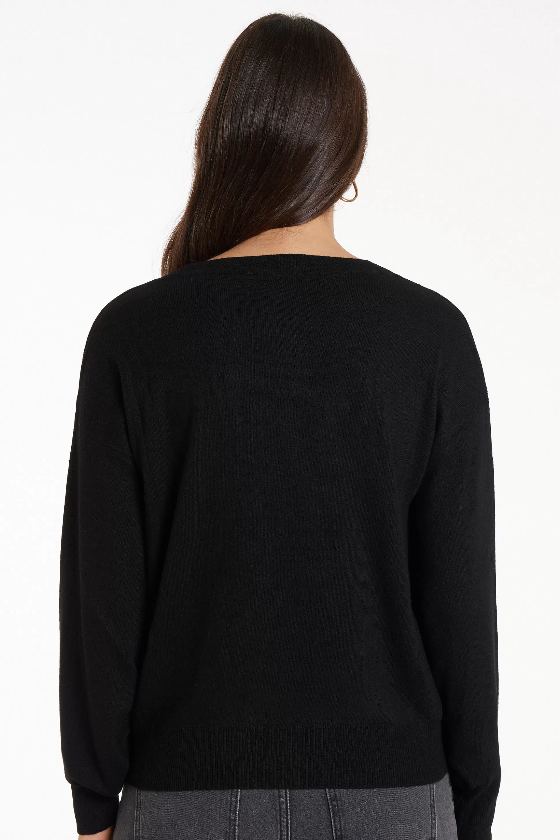 Tezenis Long-Sleeved Button-Down Wool Cardigan - Cardigans And Sweaters - Women | black Store