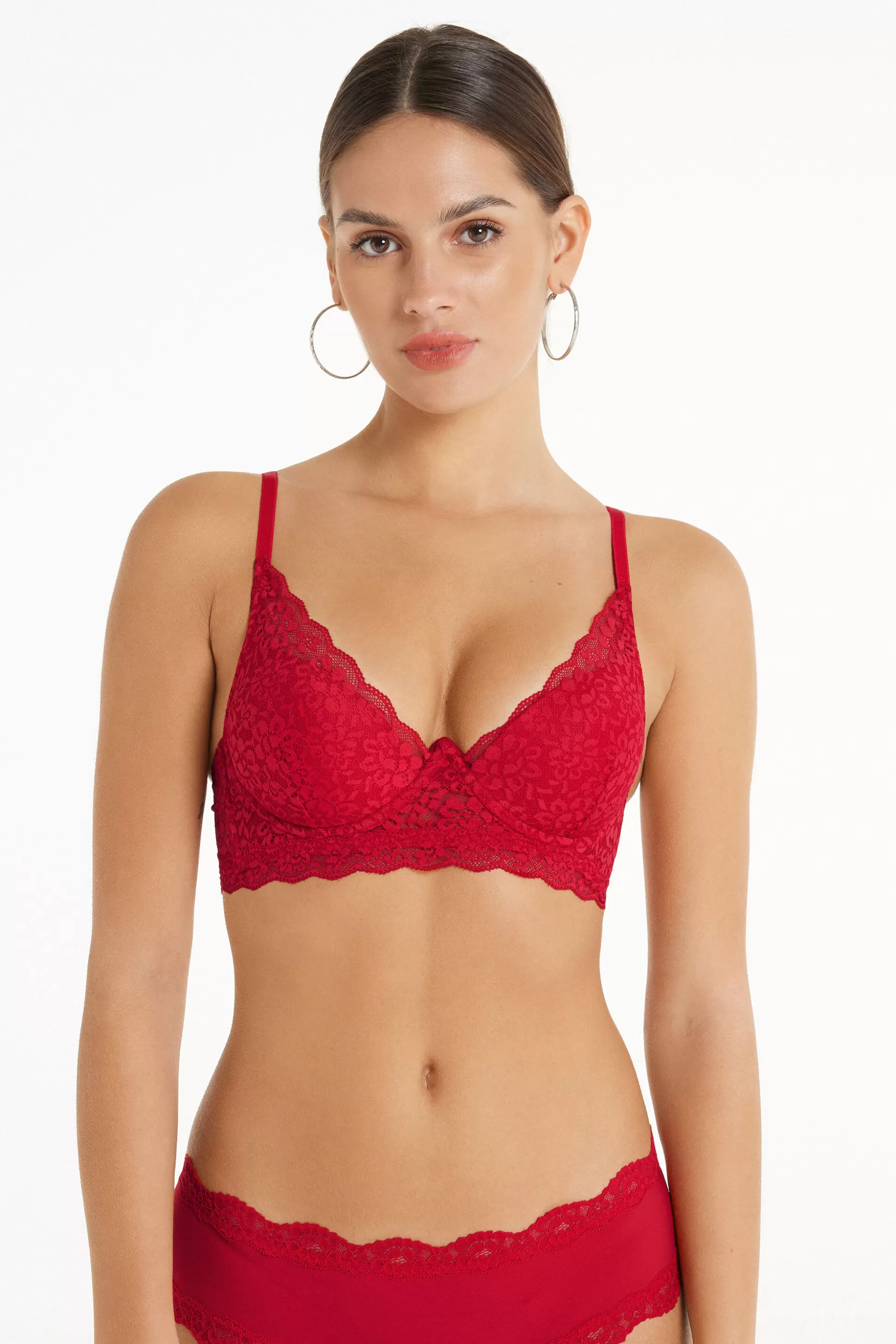 Tezenis Malibu Recycled Lace Super Push-Up Bra - Bralette - Women | red New