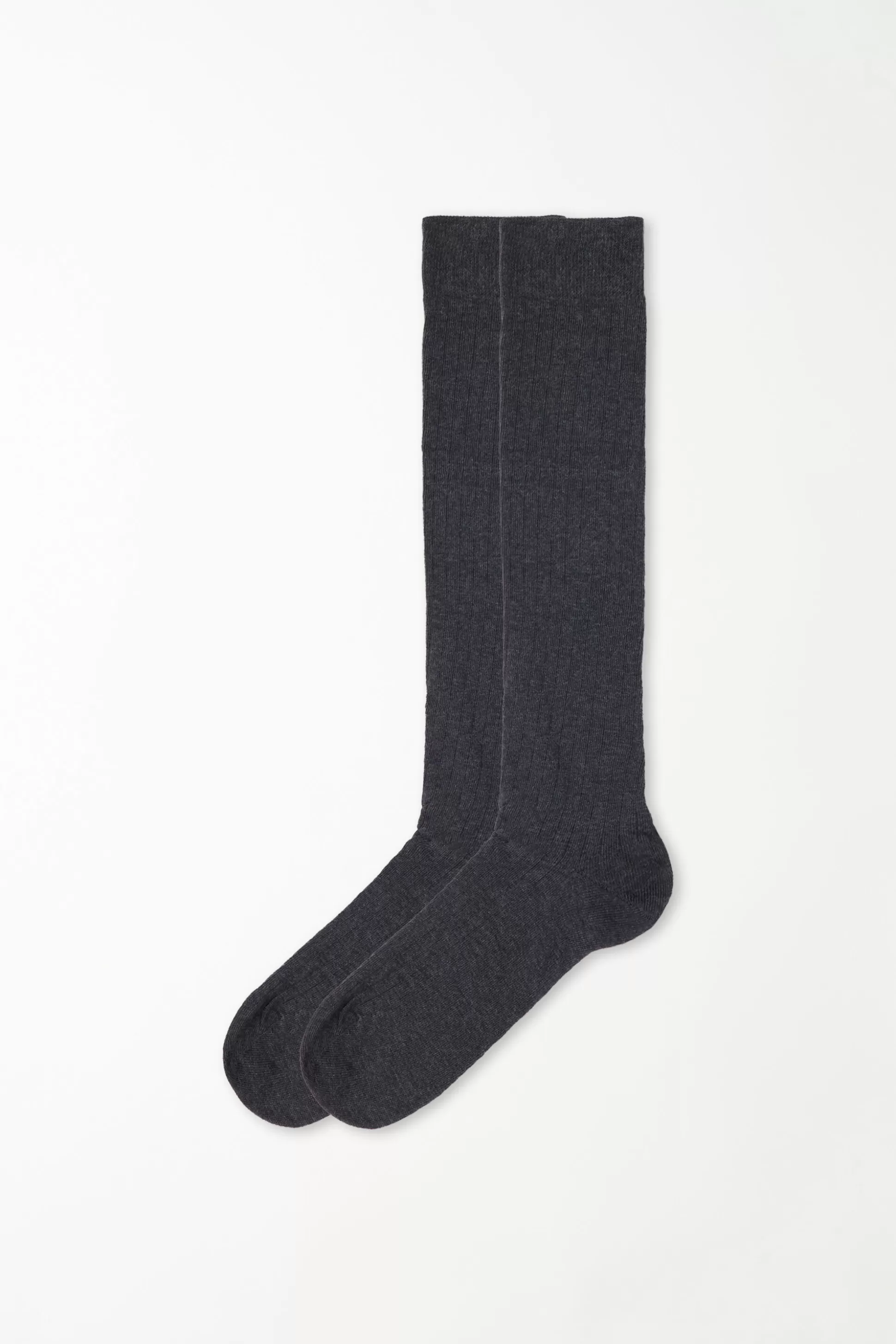 Tezenis Men’s Long Ribbed Cotton Socks - Long Socks - Men | dark grey Flash Sale