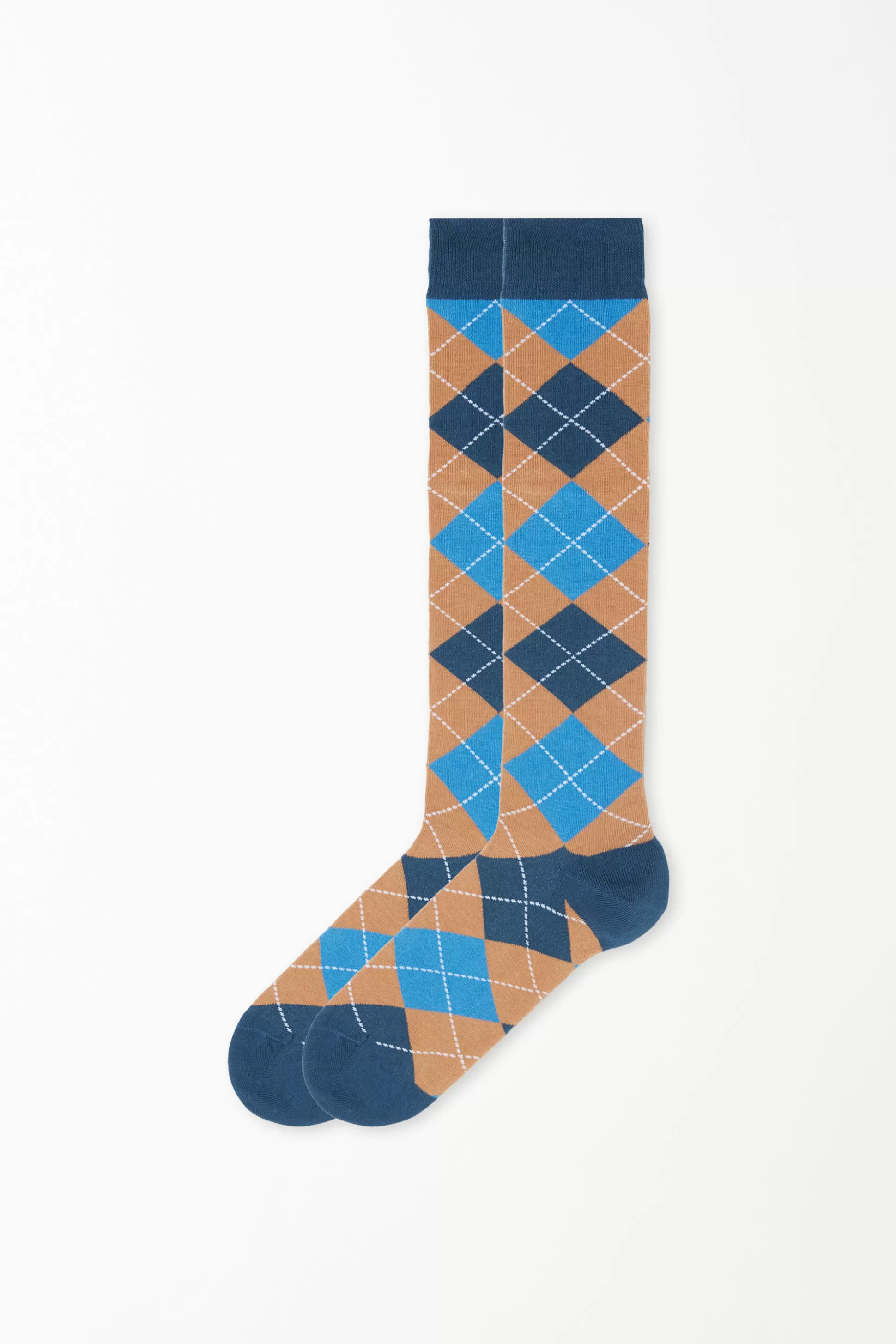 Tezenis Men’s Patterned Long Cotton Socks - Long Socks - Men | blue Store