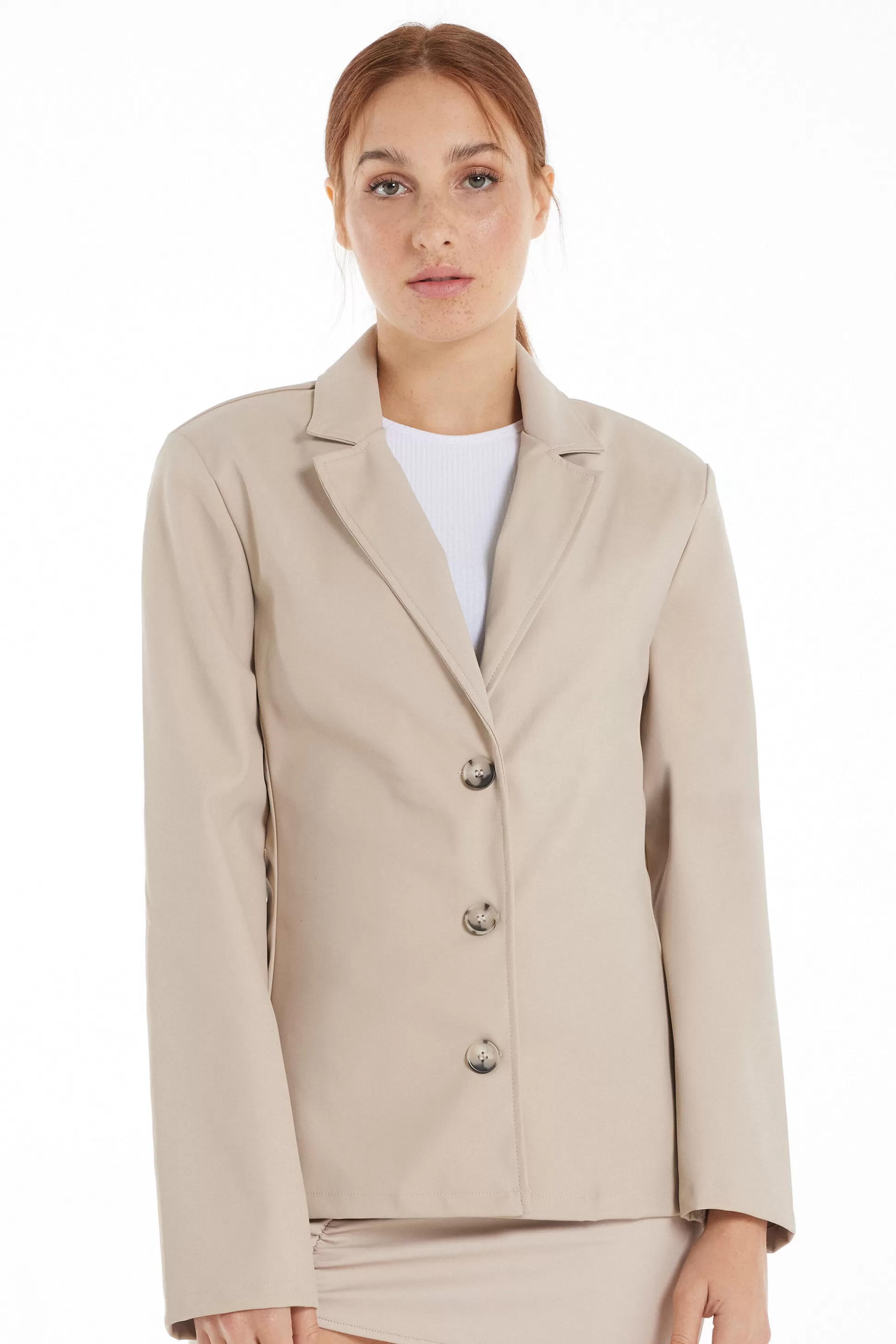 Tezenis Opaque Coated-Effect Blazer Jacket - Jackets And Blazers - Women | nude Outlet