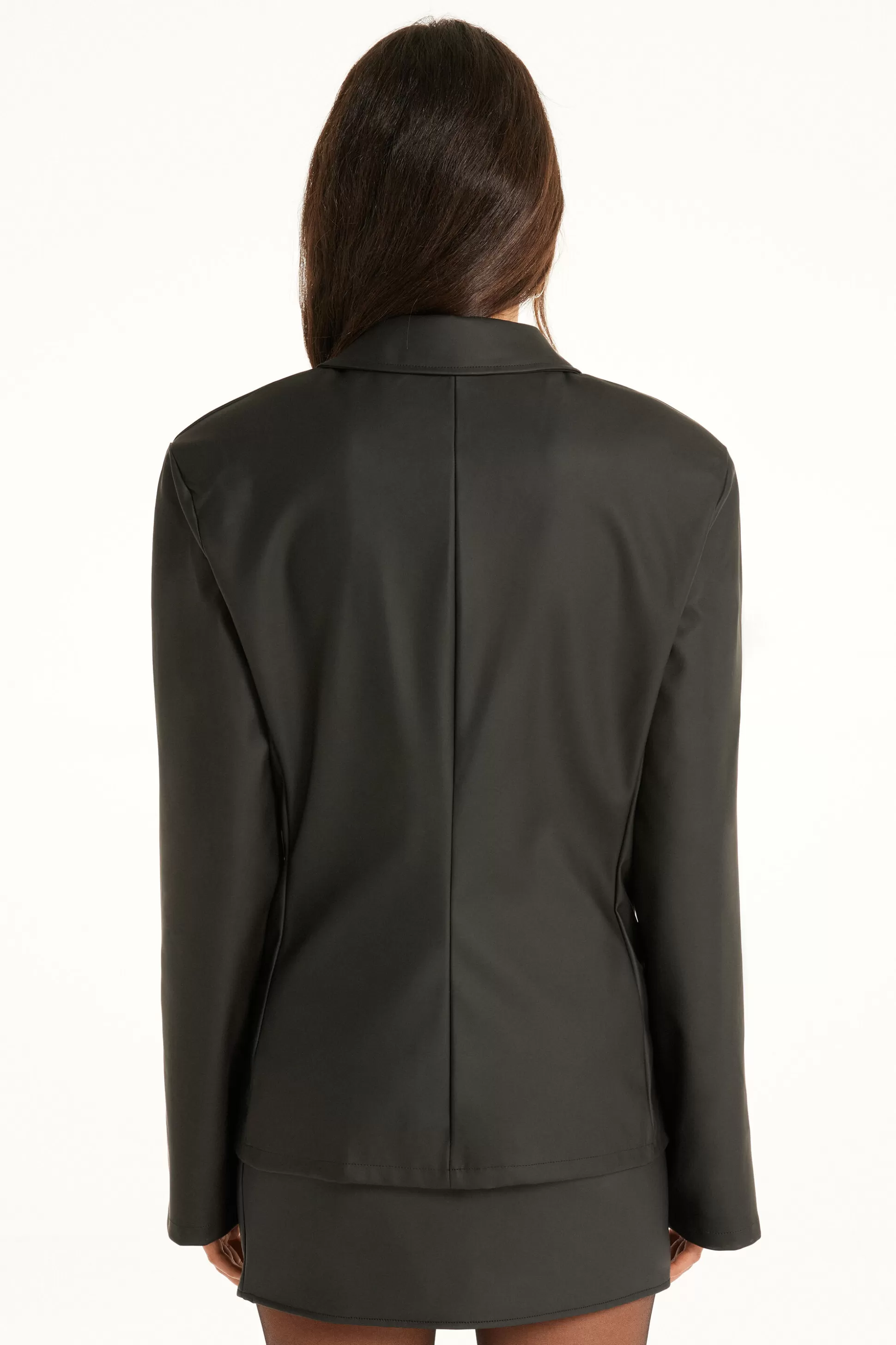 Tezenis Opaque Coated-Effect Blazer Jacket - Jackets And Blazers - Women | black Best