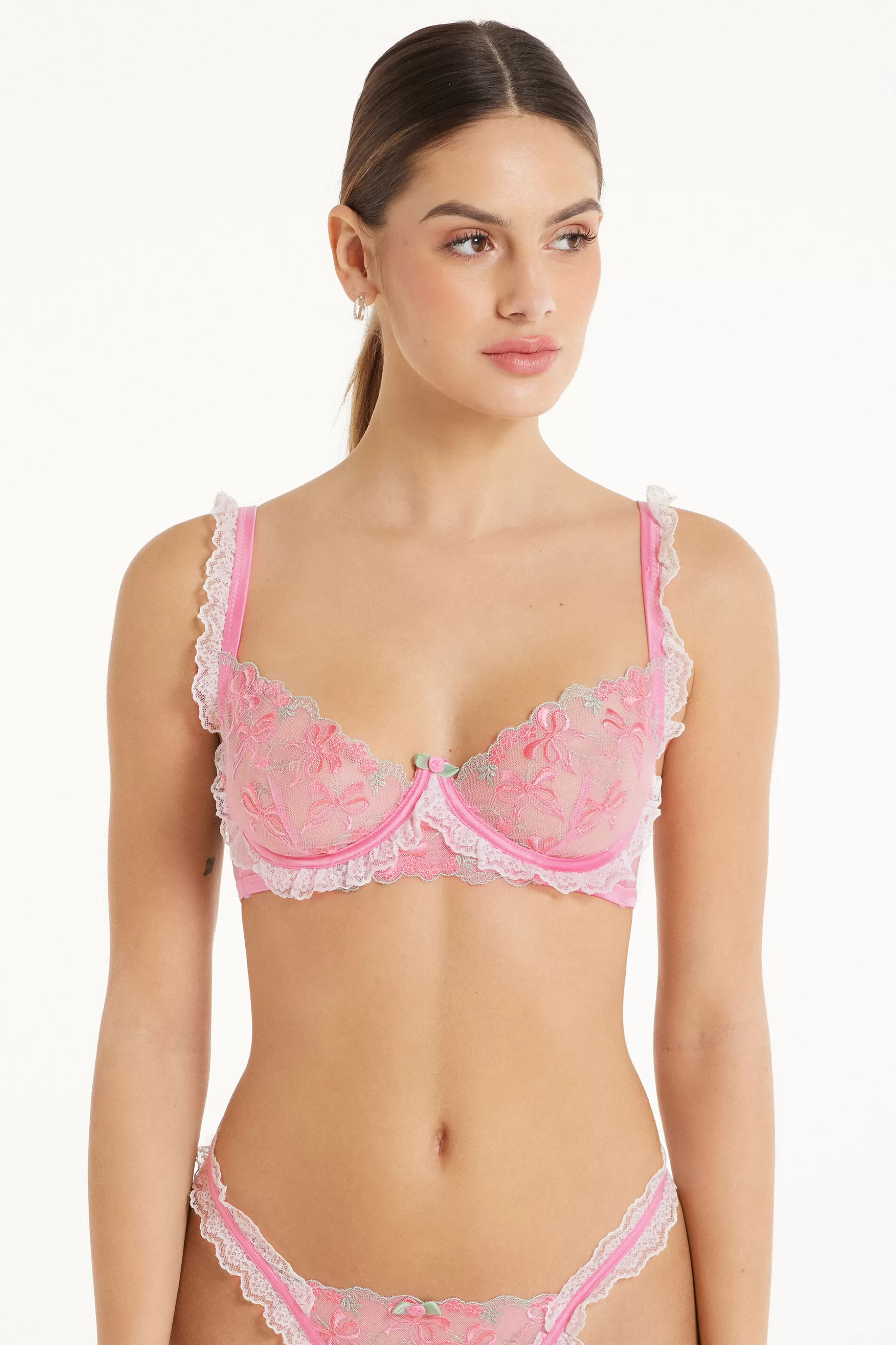 Tezenis Paris Candy Lace Balconette Bra - Balconette - Women | pink Clearance