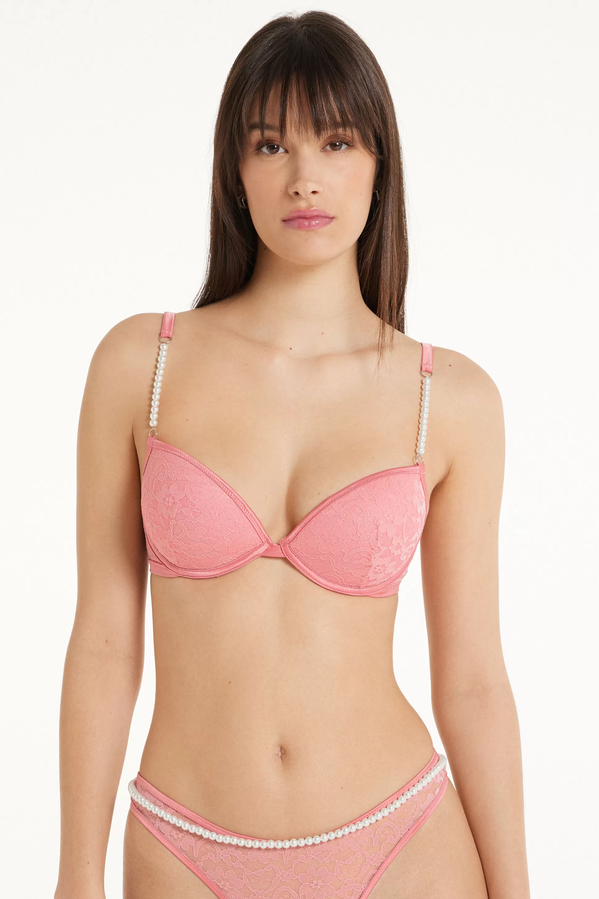 Tezenis Pearl Pink Lace Moscow Push-up Bra - Push-up - Women | pale pink Best Sale