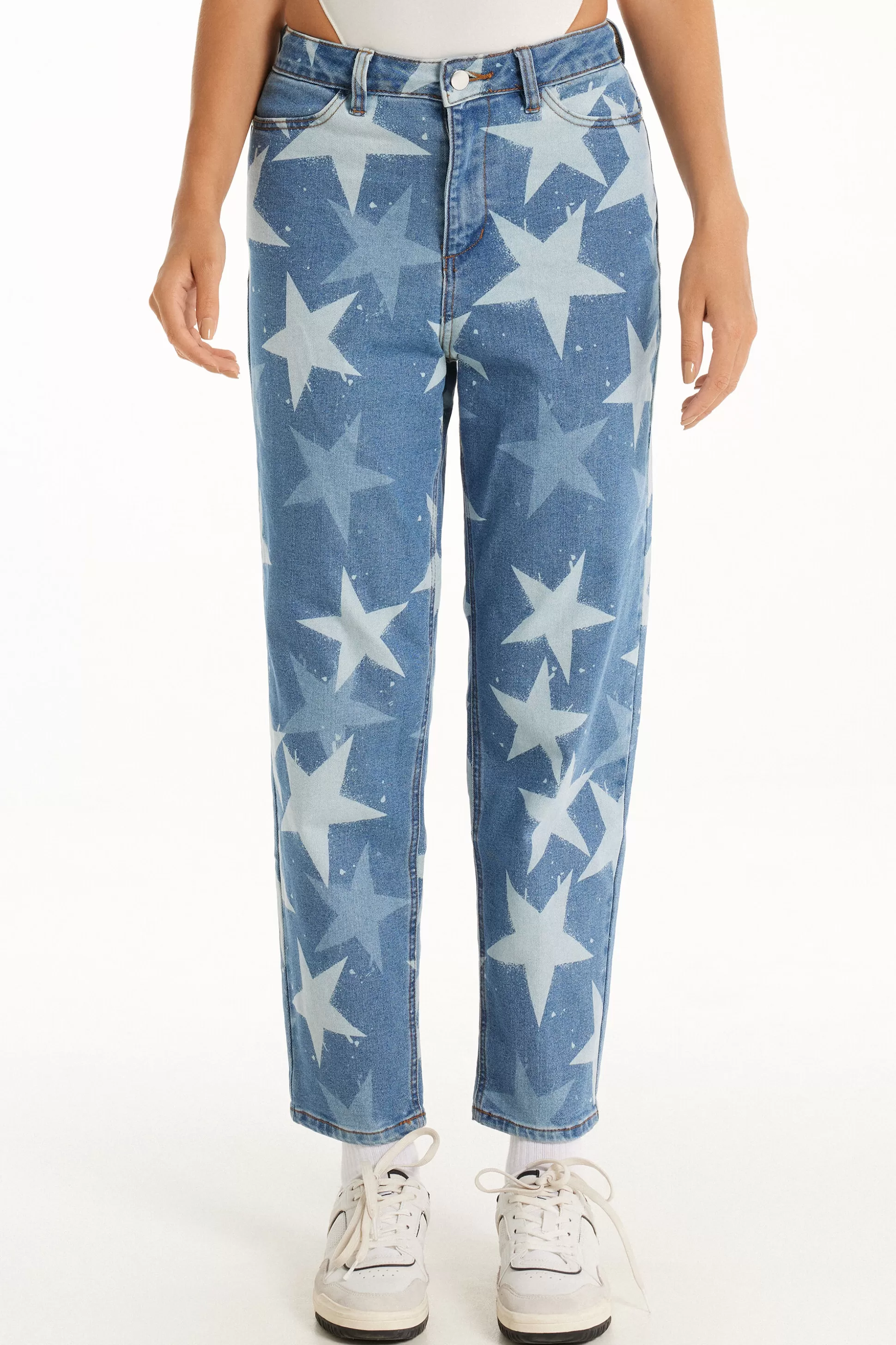 Tezenis Printed Jeans - Pants - Women | blue Discount