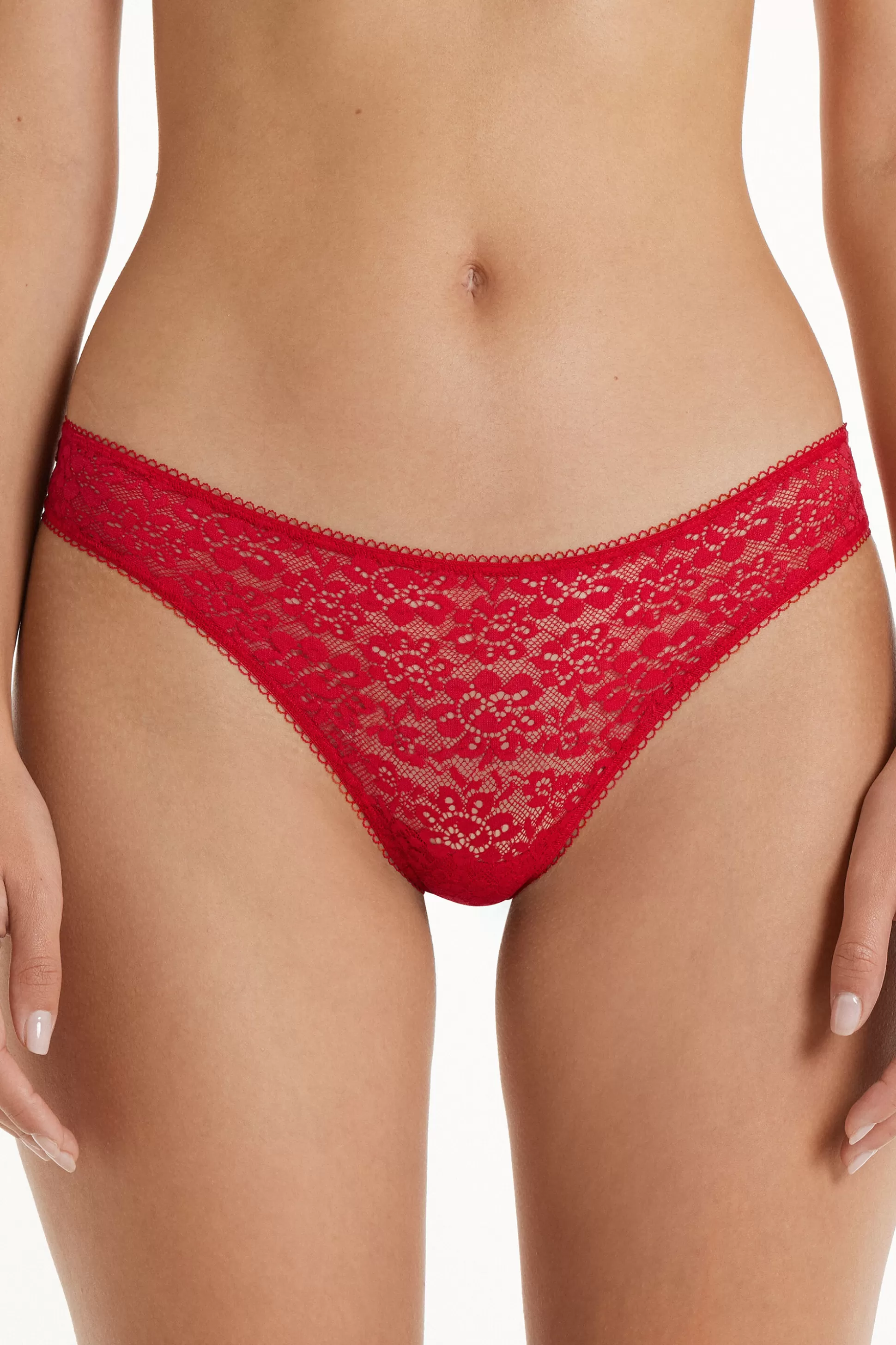 Tezenis Recycled Lace Brazilian Panties - Cheeky Briefs - Women | red Fashion