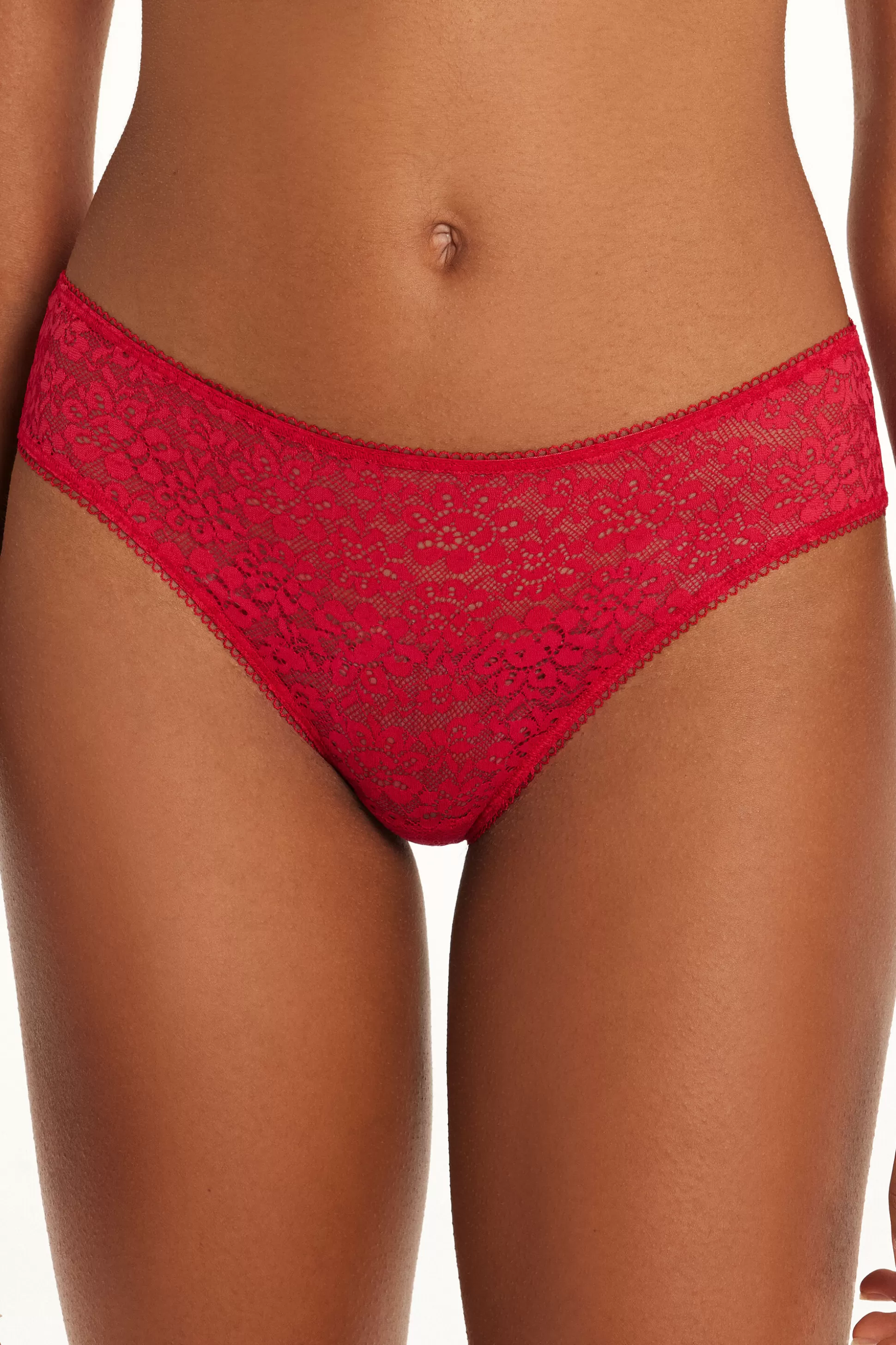 Tezenis Recycled Lace High-Cut Panties - Classic - Women | red Cheap