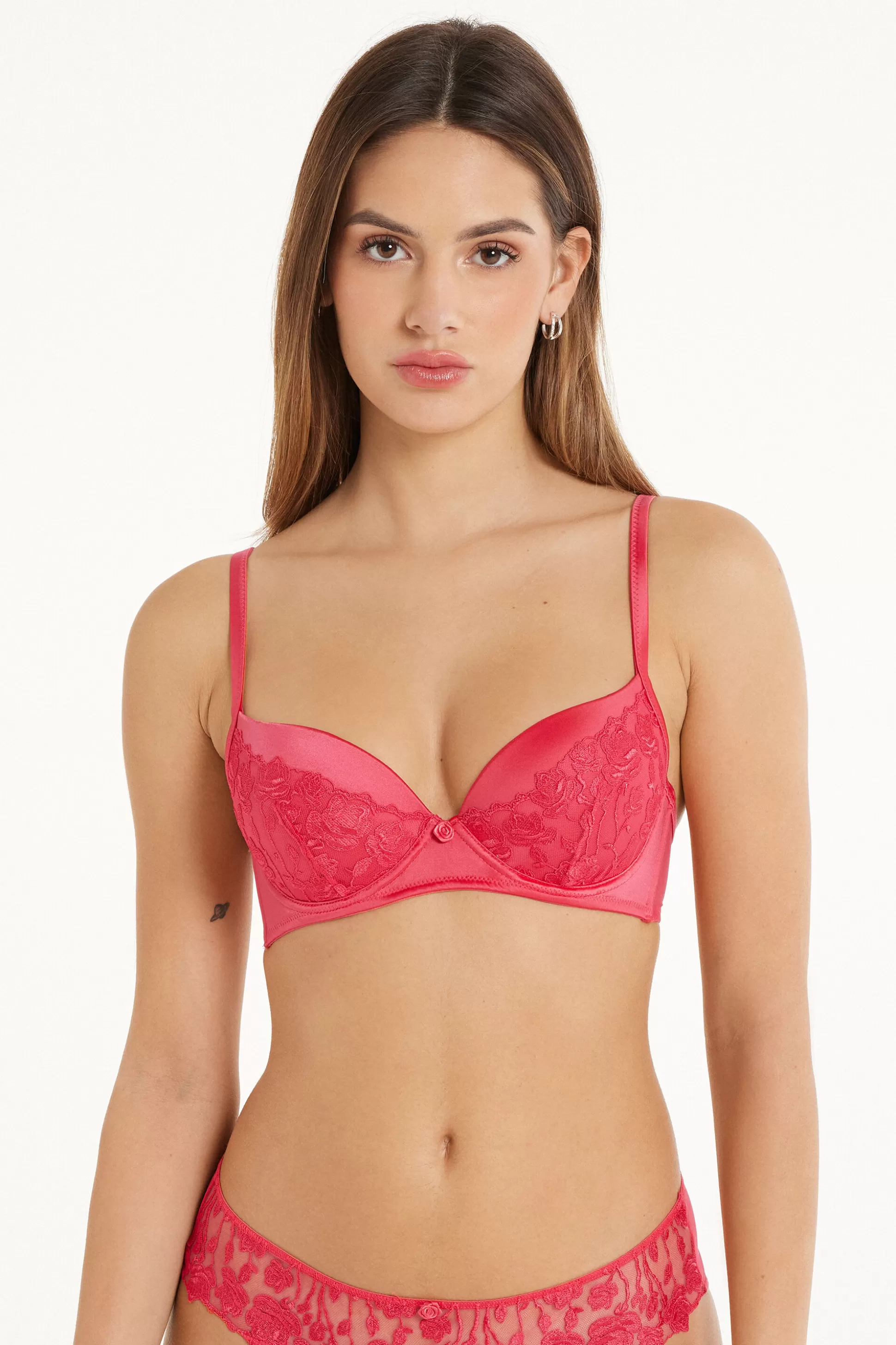 Tezenis Passion Lace Berlin Balconette Bra - Push-up - Women | red Best Sale