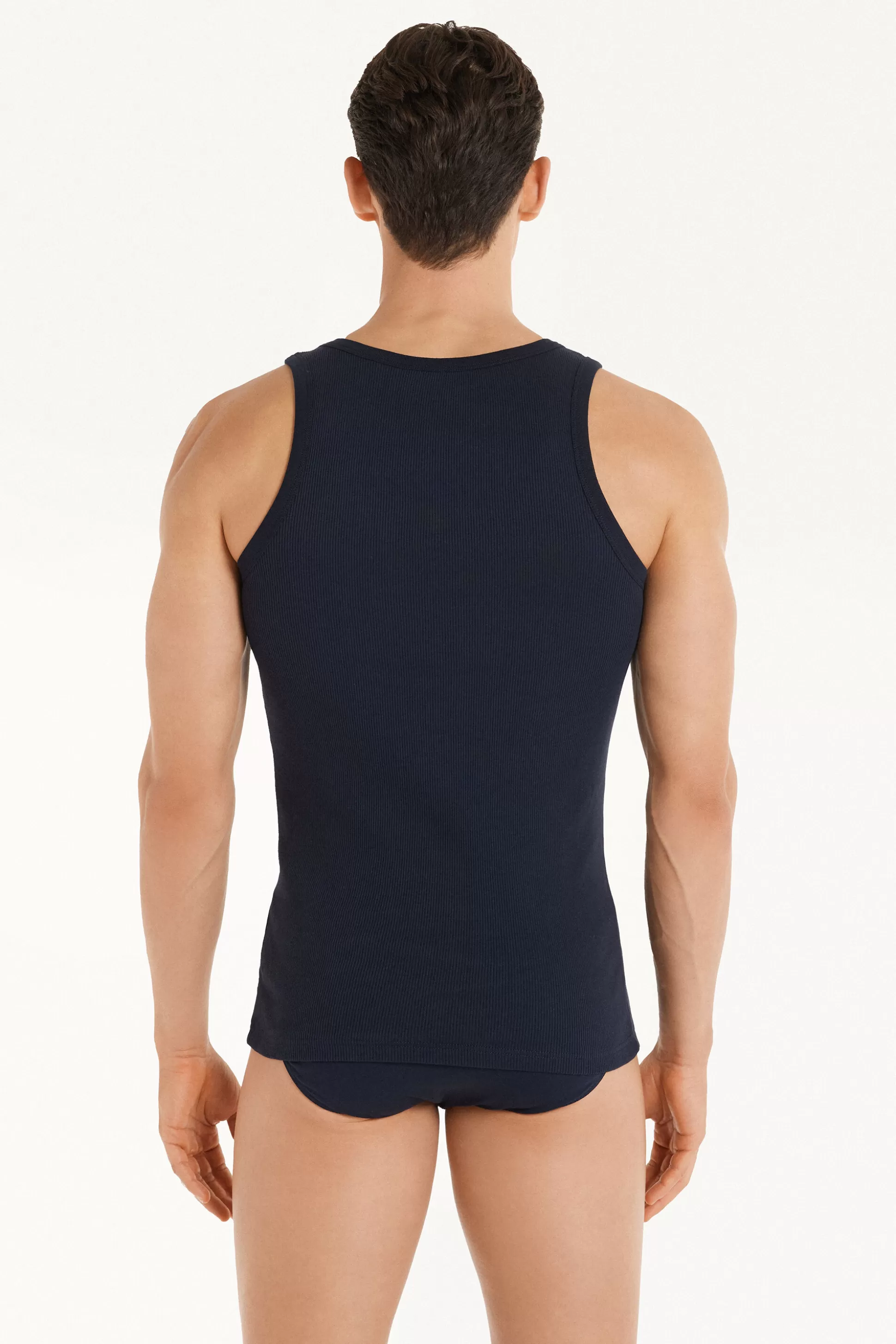 Tezenis Ribbed Cotton Undershirt - Tank Top Undershirts - Men | blue Best