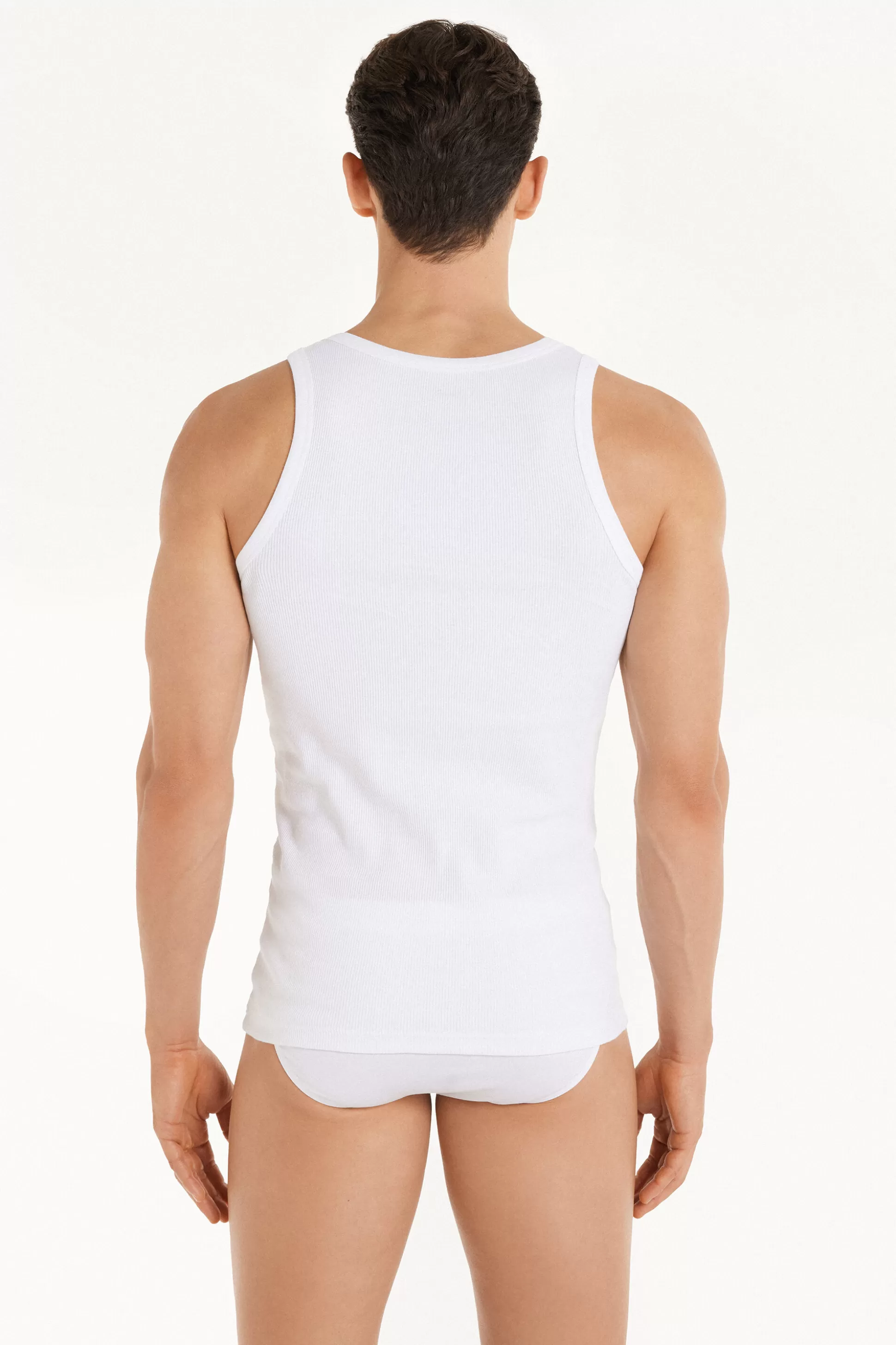 Tezenis Ribbed Cotton Undershirt - Tank Top Undershirts - Men | white Cheap