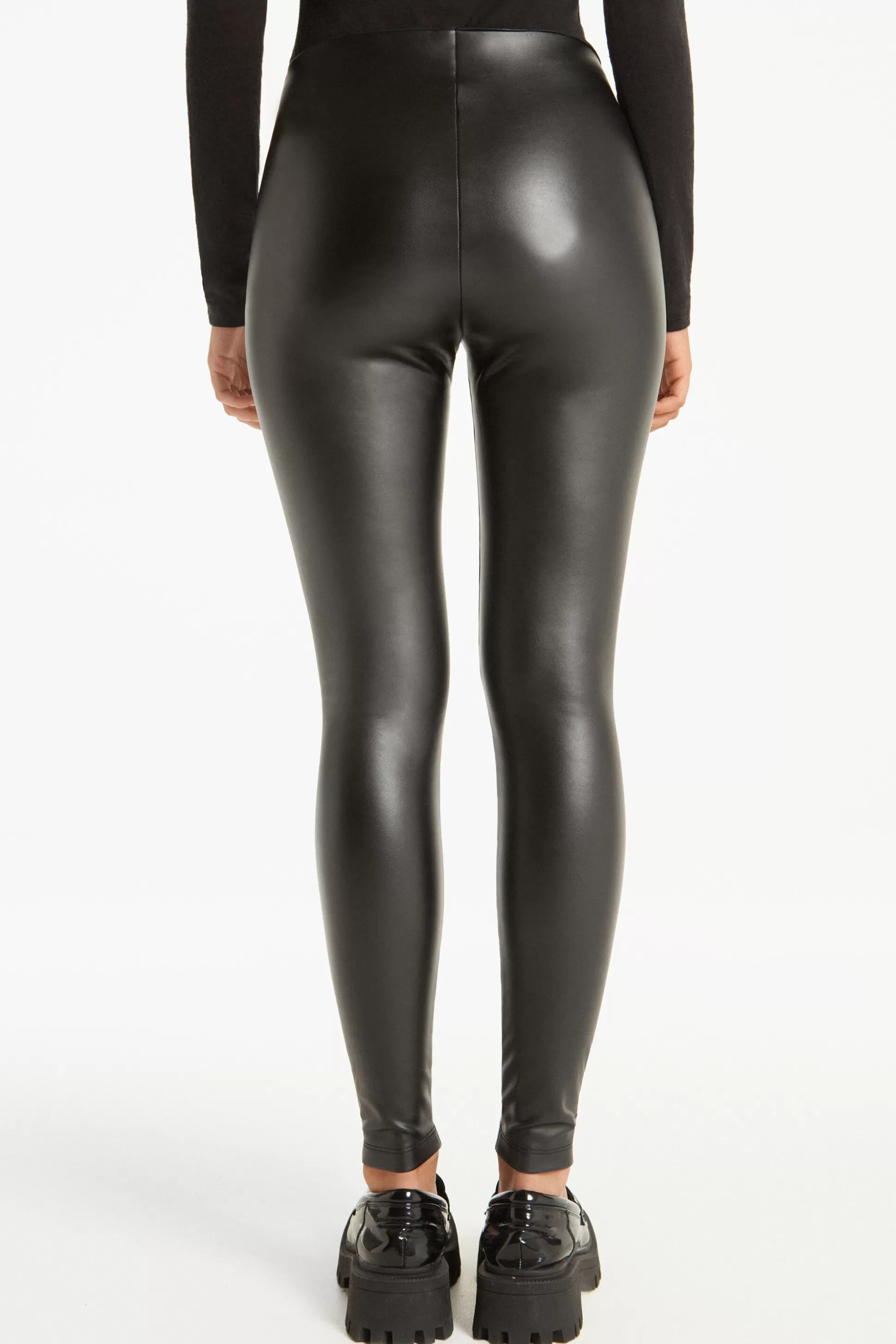 Tezenis Thermal Faux Leather Leggings - Leggings - Women | black Hot